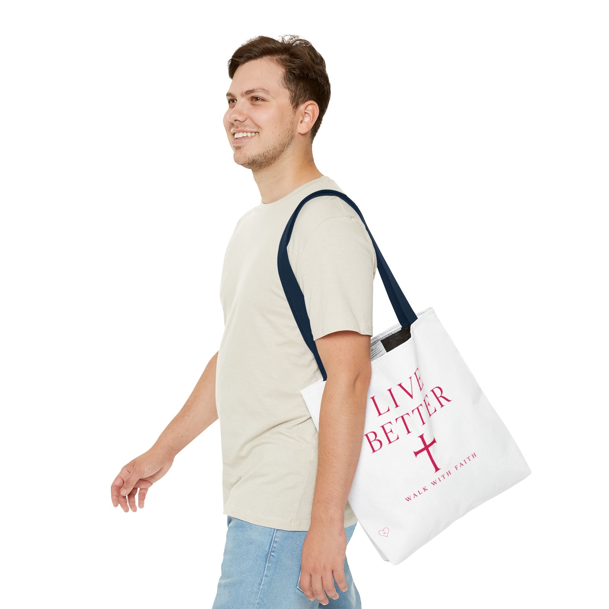 Bolso cruzado Live Better - Tote cristiano inspirador "Camina con fe"