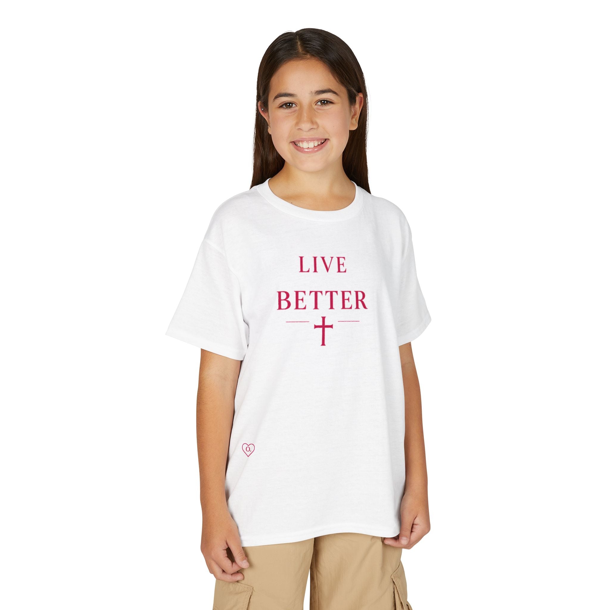 Camiseta juvenil — Camiseta rosa "Vive mejor" de Faith