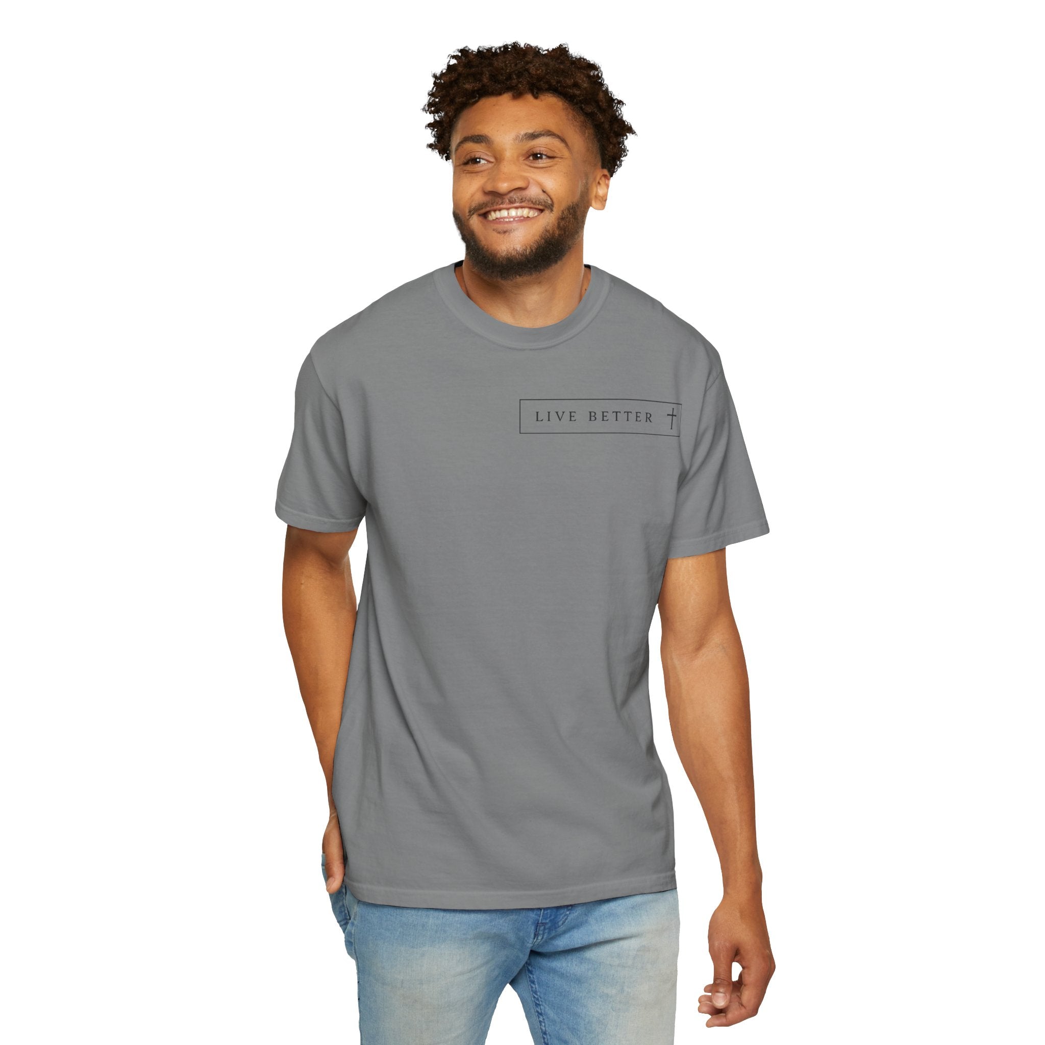 Camiseta de hombre, Vive la vida a tu manera, Letras negras,