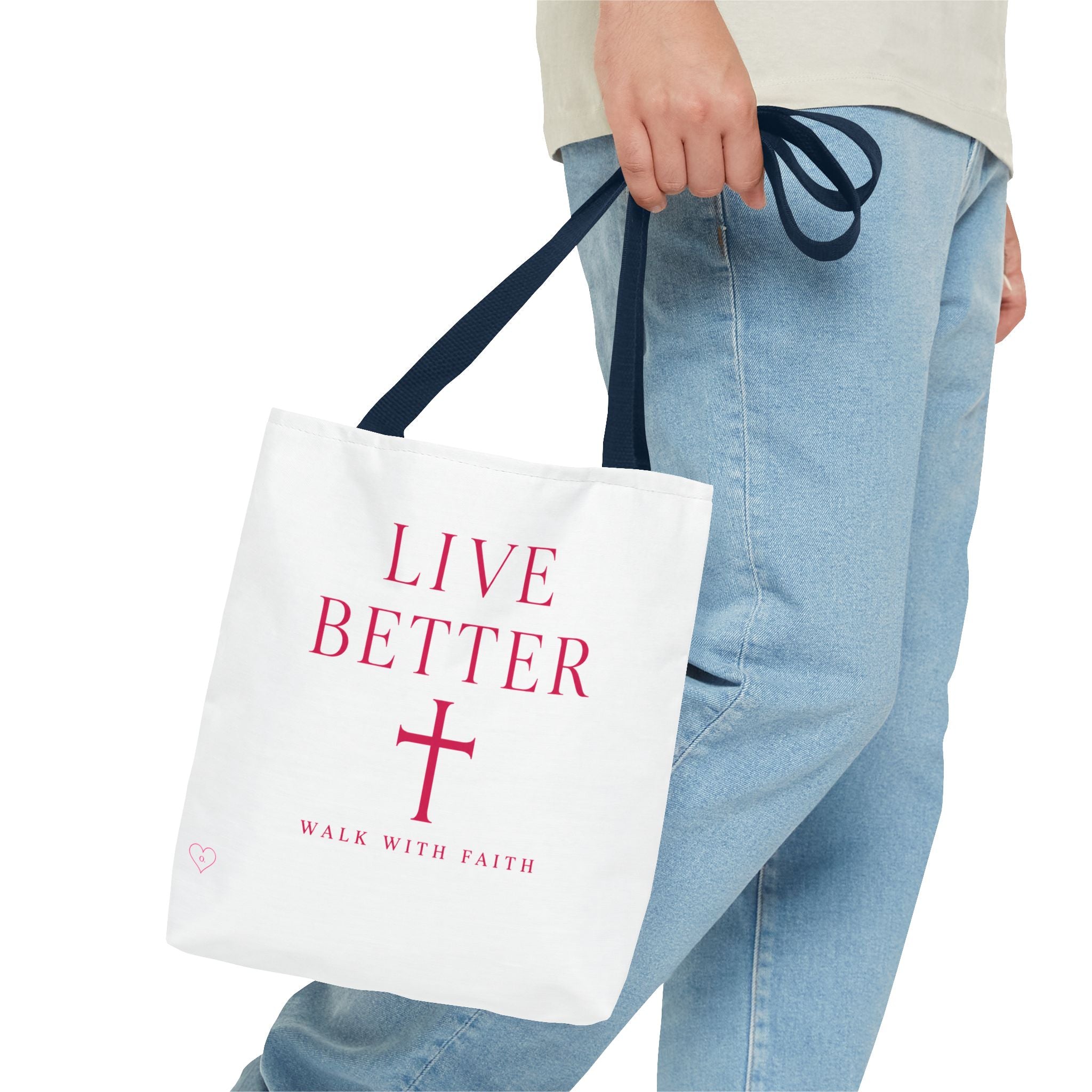 Bolso cruzado Live Better - Tote cristiano inspirador "Camina con fe"