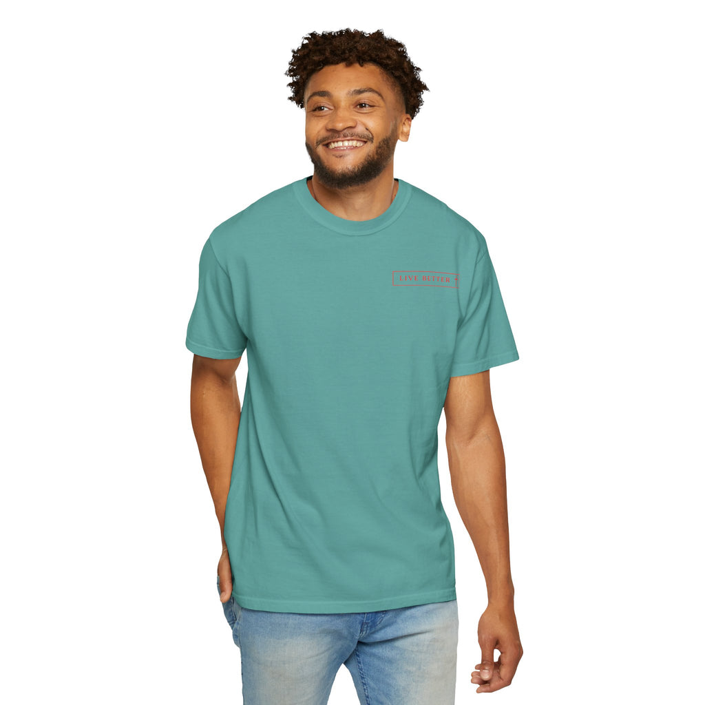 Vive la vida a tu manera, Letras rojas, Camiseta de hombre