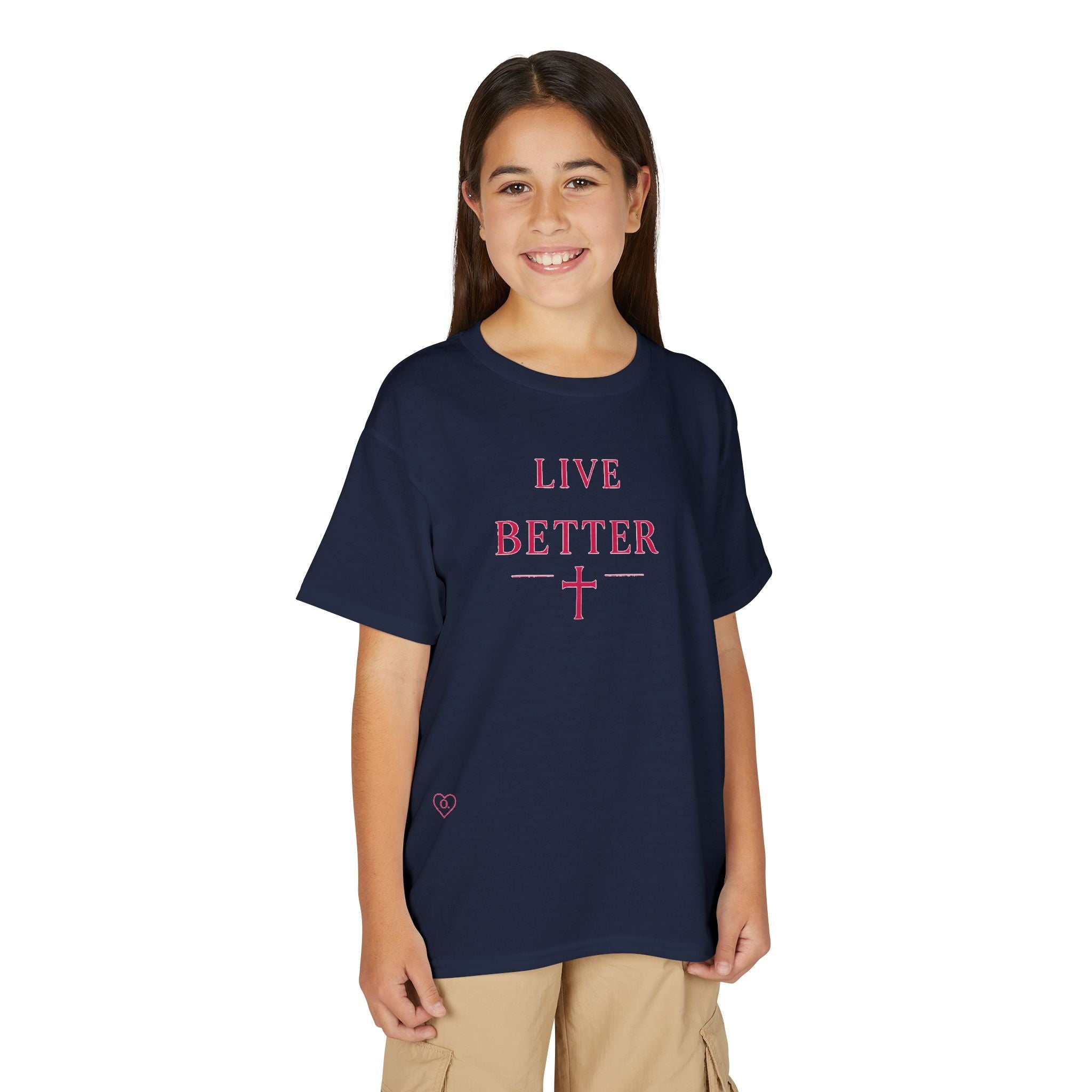 Camiseta juvenil — Camiseta rosa "Vive mejor" de Faith