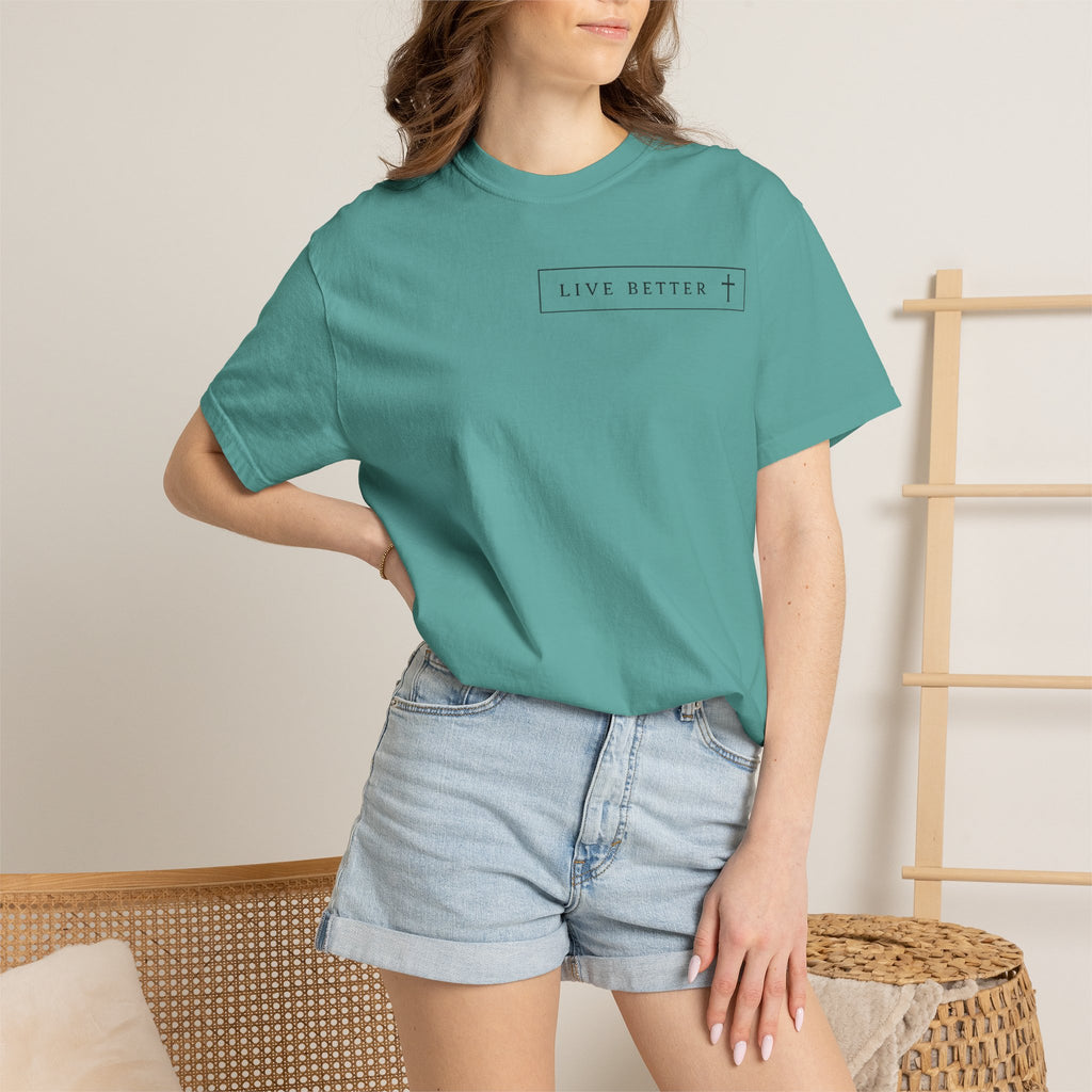 Camiseta de hombre, Vive la vida a tu manera, Letras negras,
