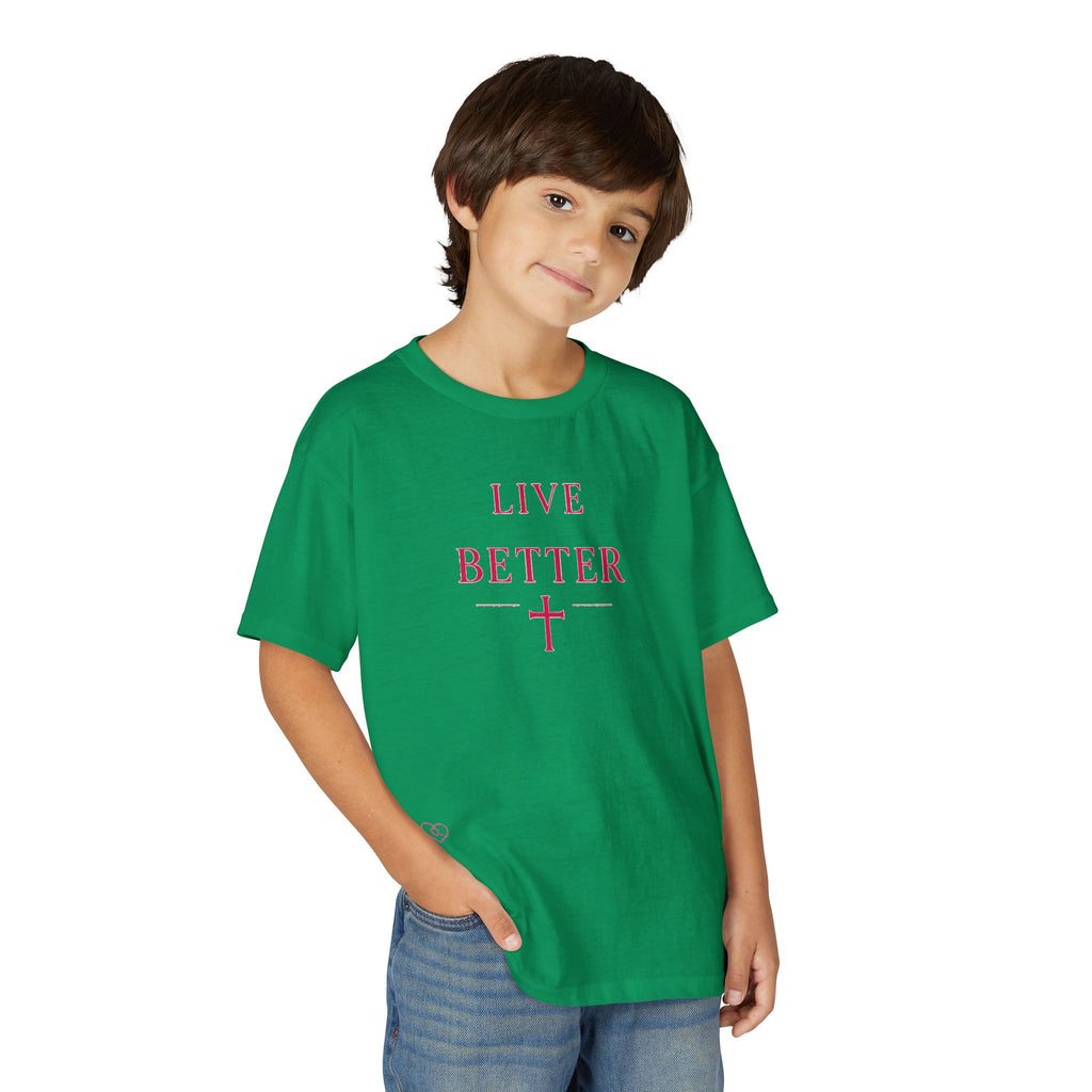 Camiseta juvenil — Camiseta rosa "Vive mejor" de Faith