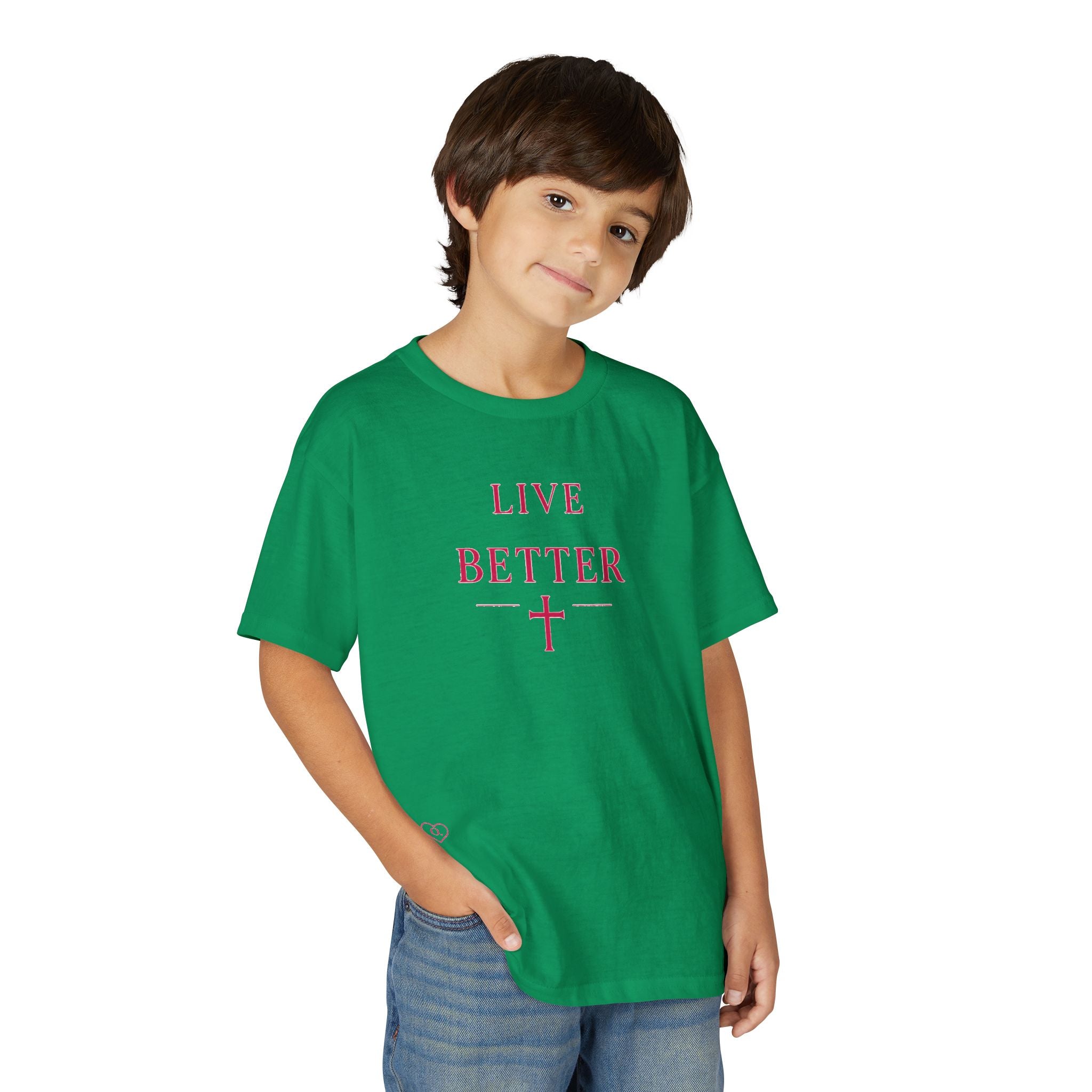 Camiseta juvenil — Camiseta rosa "Vive mejor" de Faith
