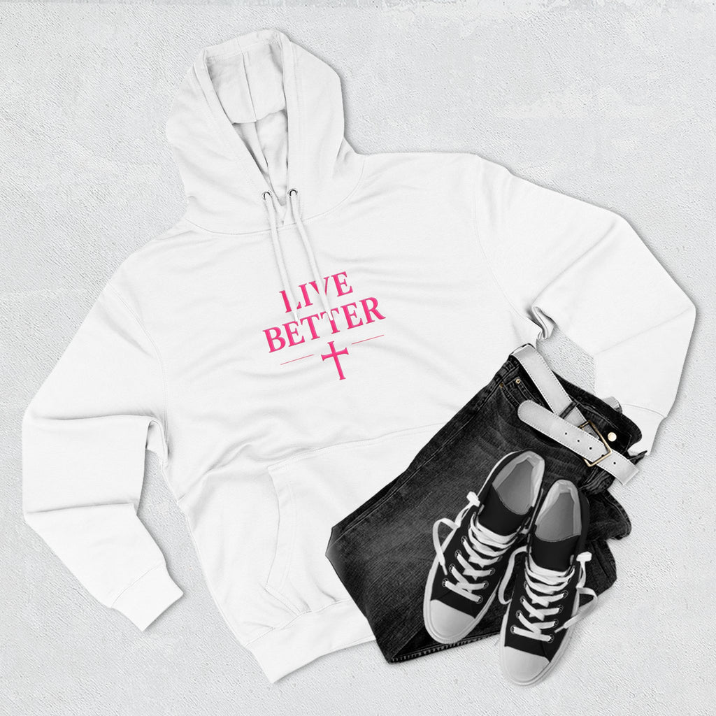 Women's Live Better, "Walk with Faith," Cross Hoodie — Faith-Inspired Inspirational Pullover