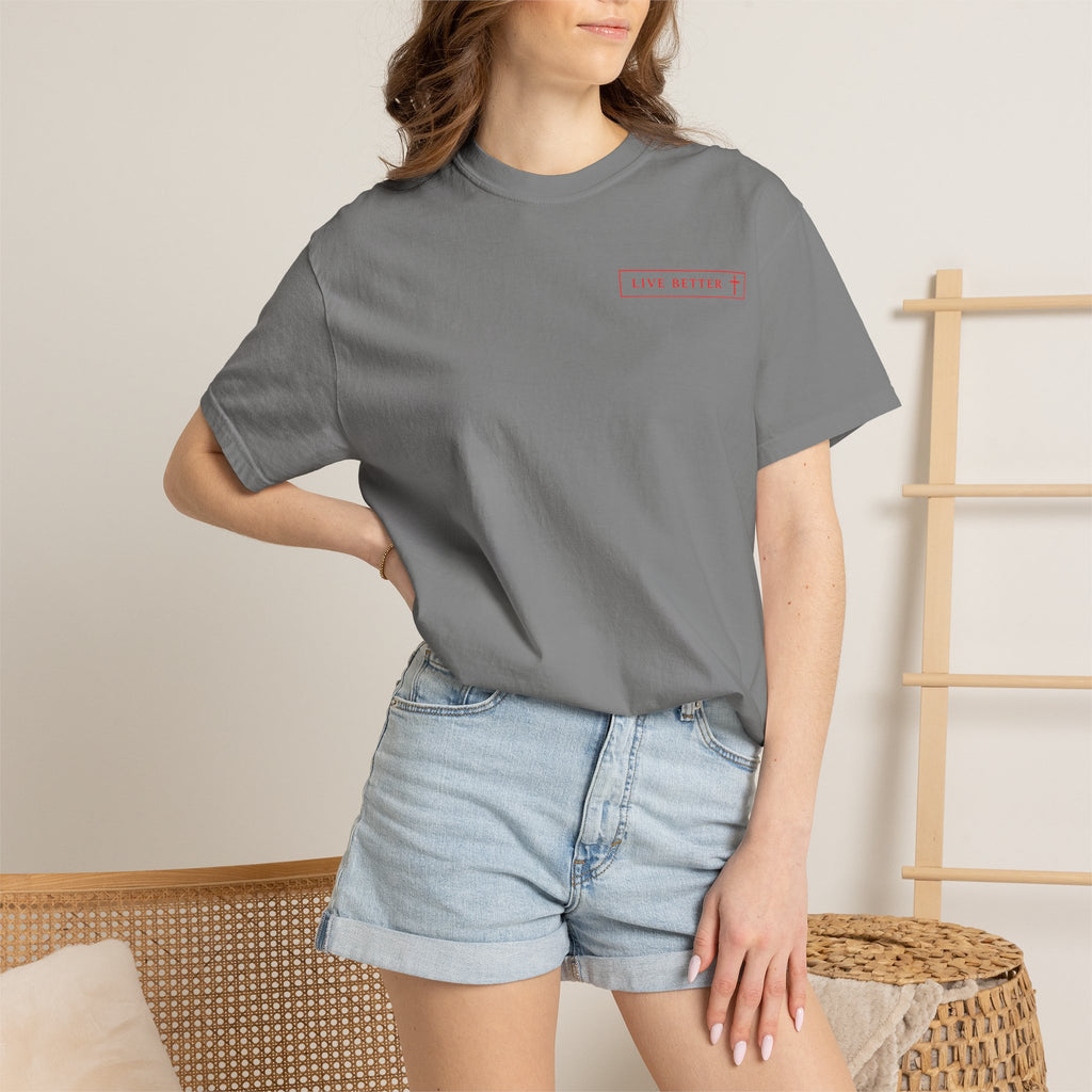 Vive la vida a tu manera, Letras rojas, Camiseta de hombre