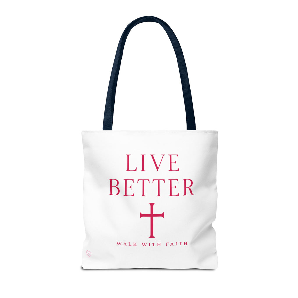 Bolso cruzado Live Better - Tote cristiano inspirador "Camina con fe"