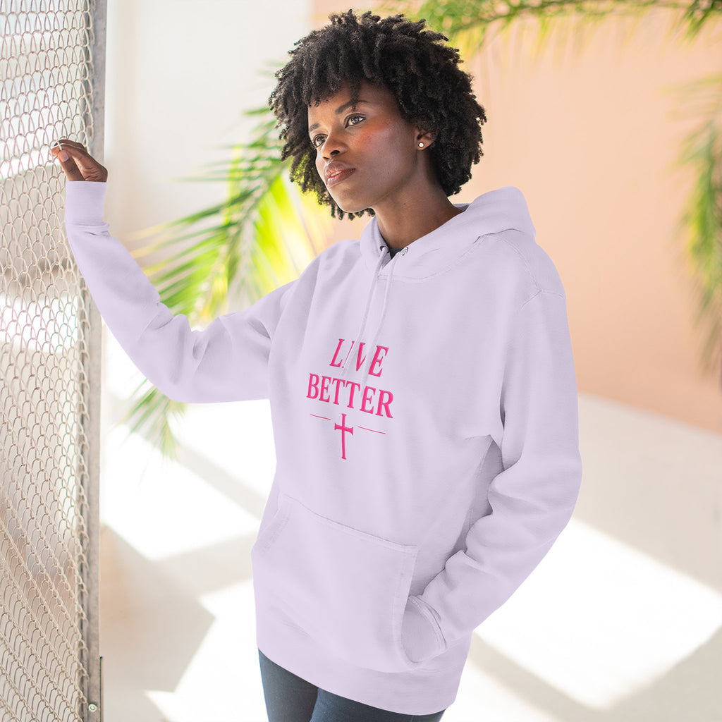 Women's Live Better, "Walk with Faith," Cross Hoodie — Faith-Inspired Inspirational Pullover