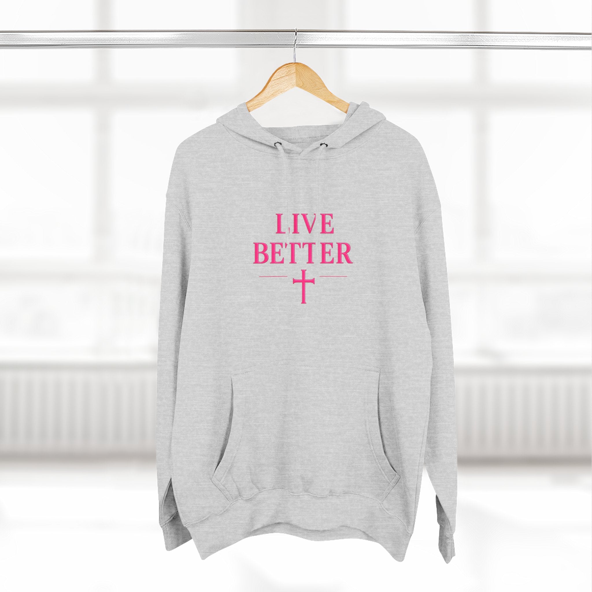 Women's Live Better, "Walk with Faith," Cross Hoodie — Faith-Inspired Inspirational Pullover