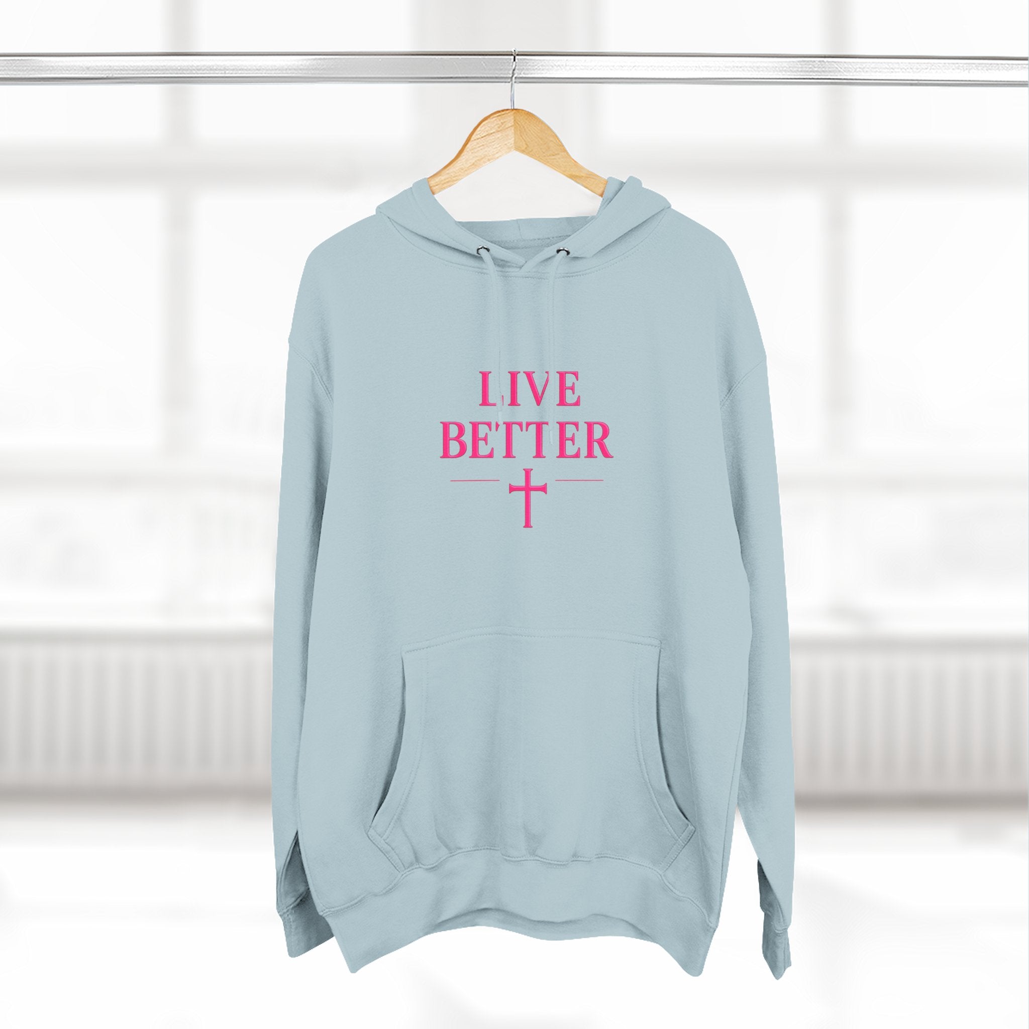 Women's Live Better, "Walk with Faith," Cross Hoodie — Faith-Inspired Inspirational Pullover