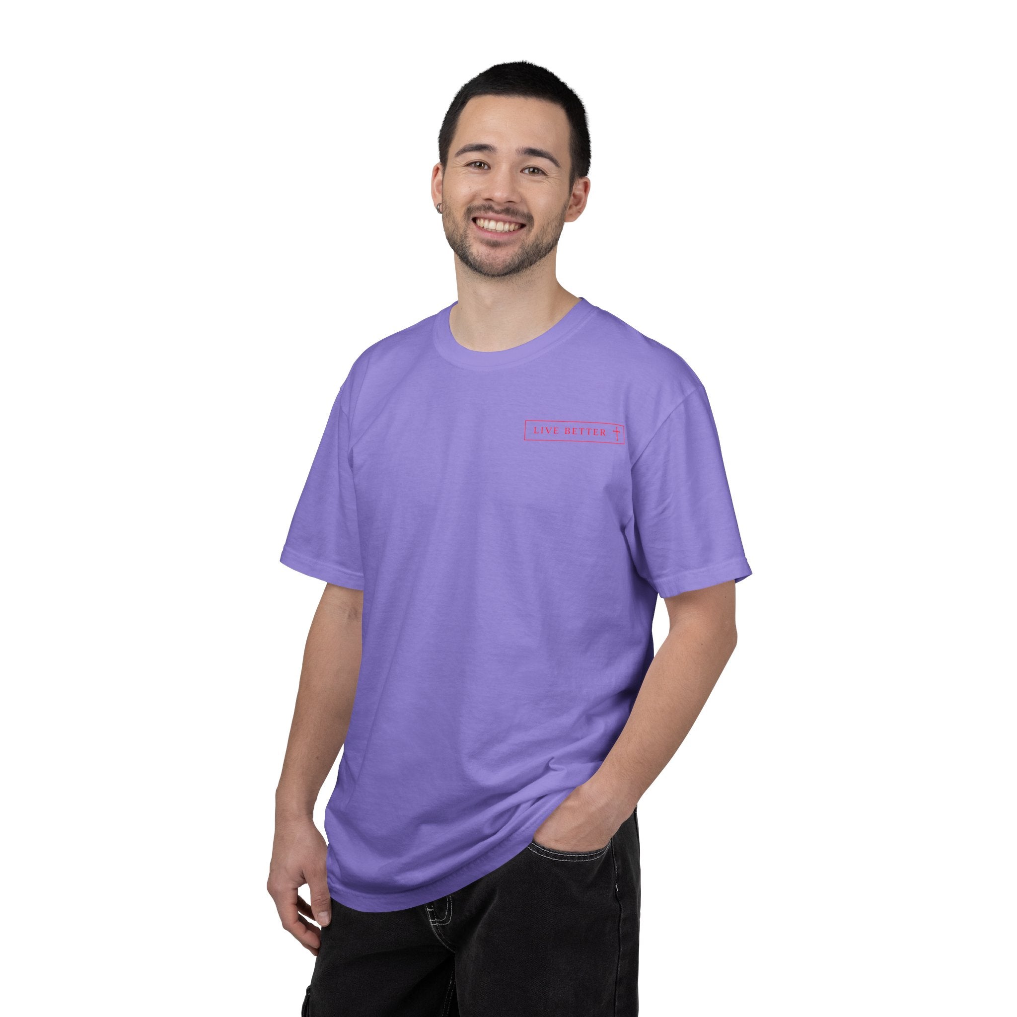 Vive la vida a tu manera, Letras rojas, Camiseta de hombre