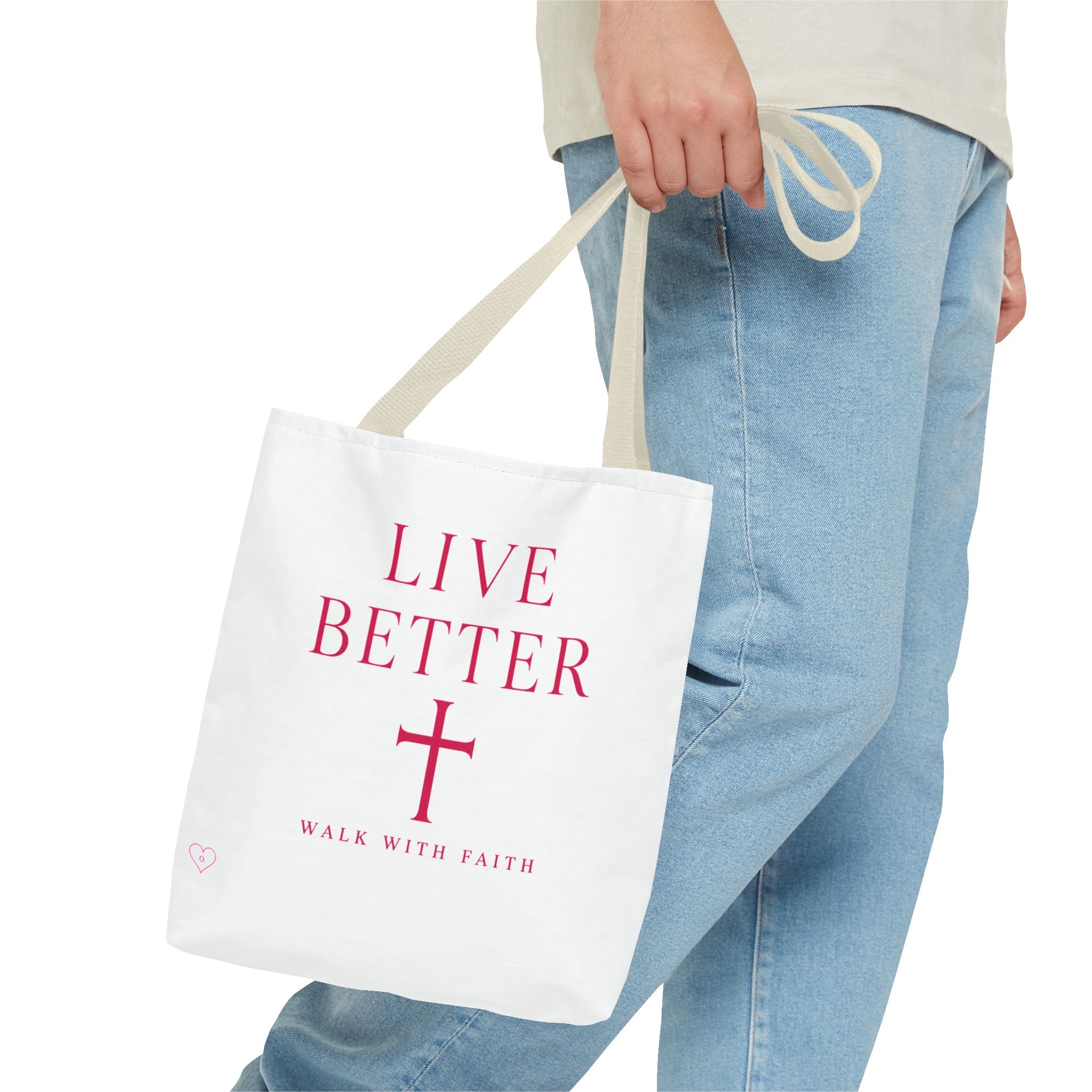 Bolso cruzado Live Better - Tote cristiano inspirador "Camina con fe"