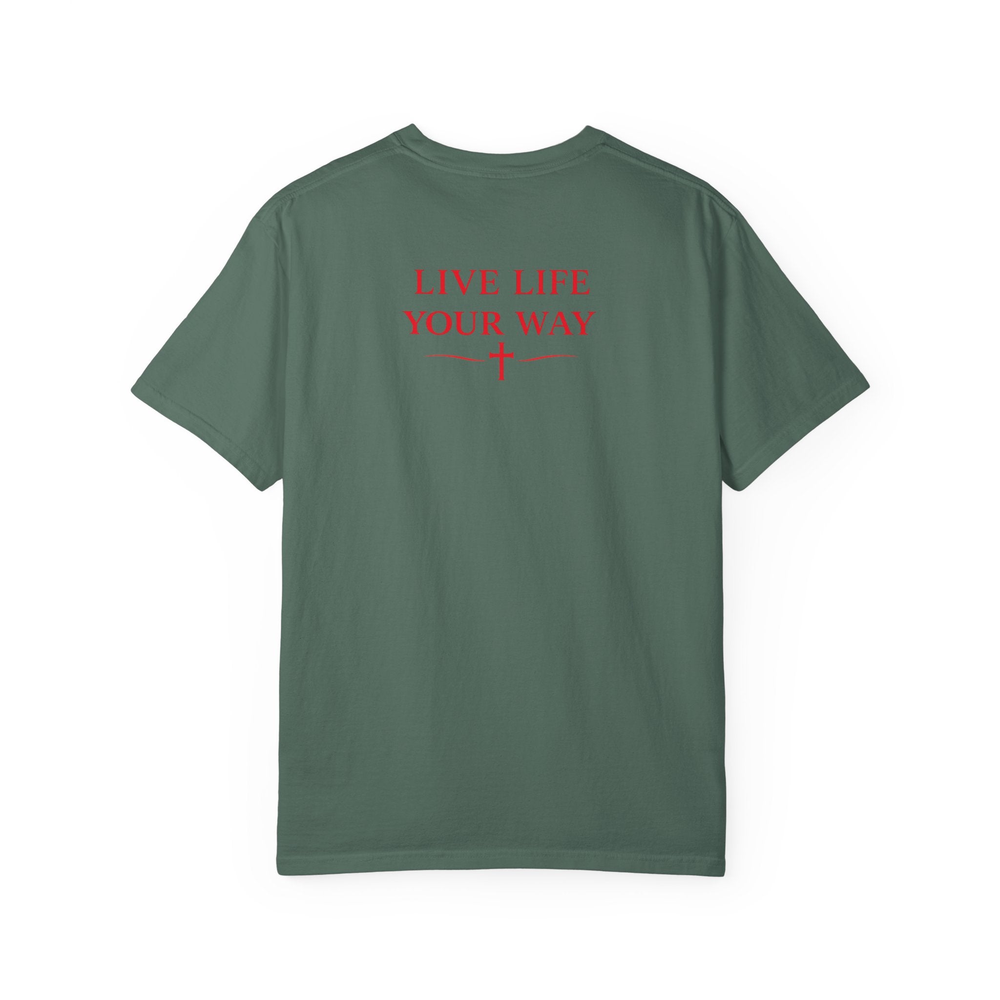 Vive la vida a tu manera, Letras rojas, Camiseta de hombre