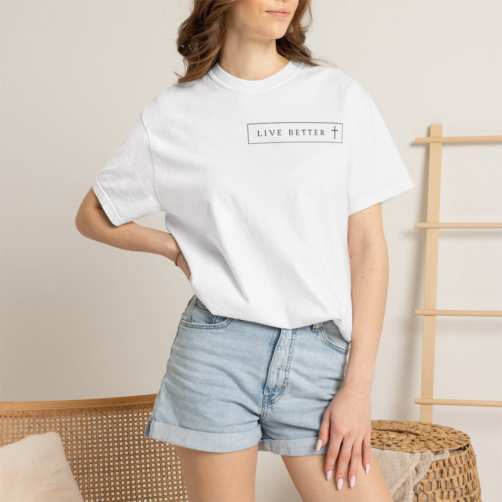Camiseta de hombre, Vive la vida a tu manera, Letras negras,