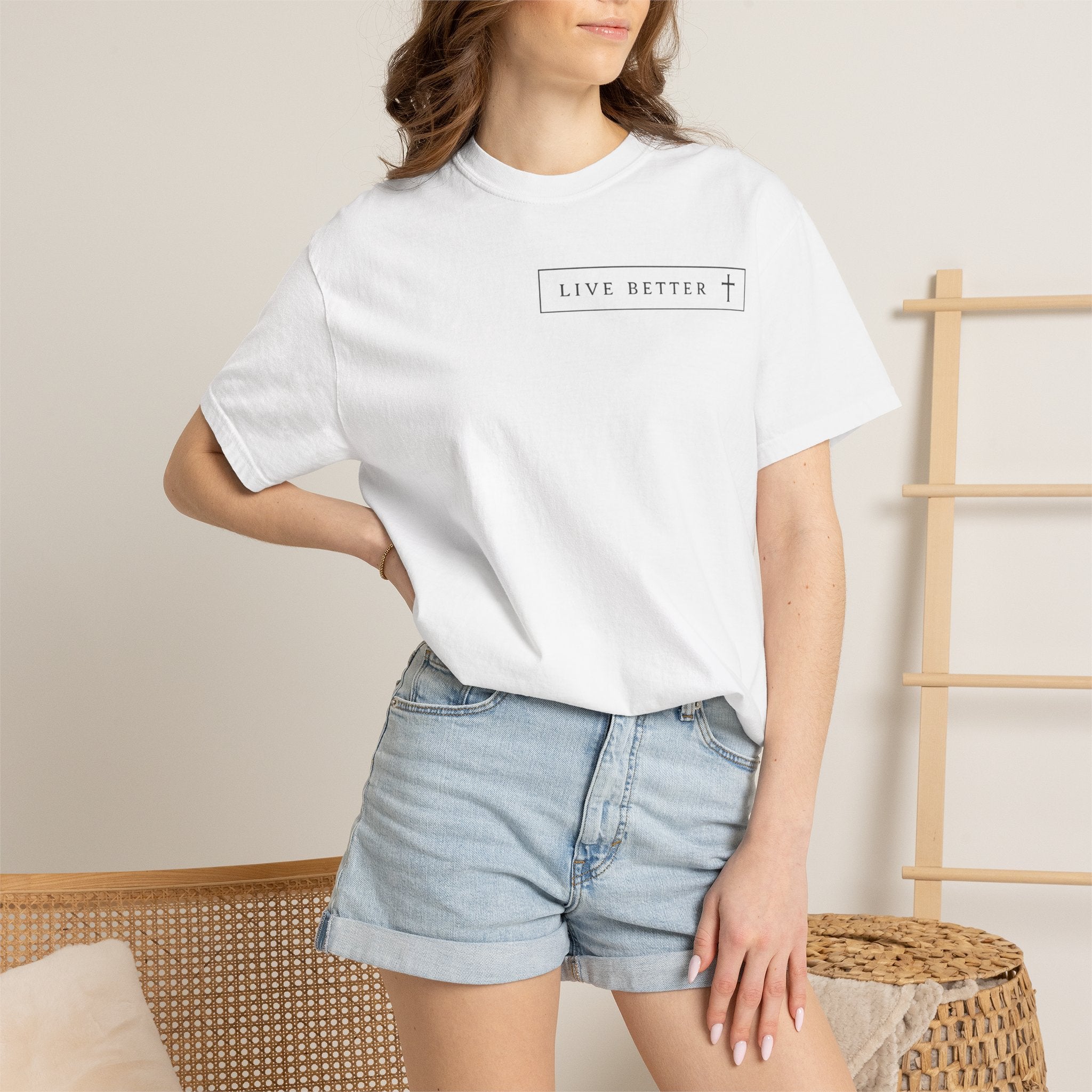 Camiseta de hombre, Vive la vida a tu manera, Letras negras,
