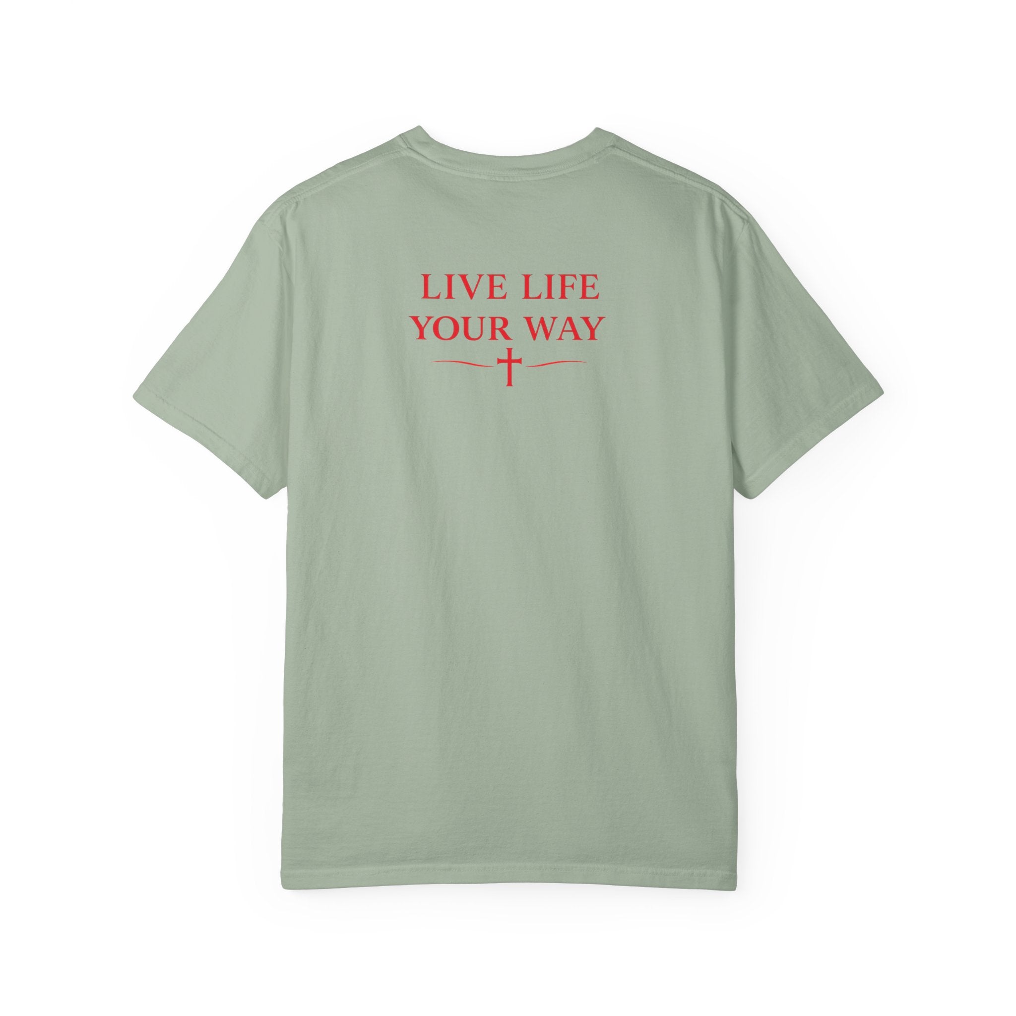 Vive la vida a tu manera, Letras rojas, Camiseta de hombre