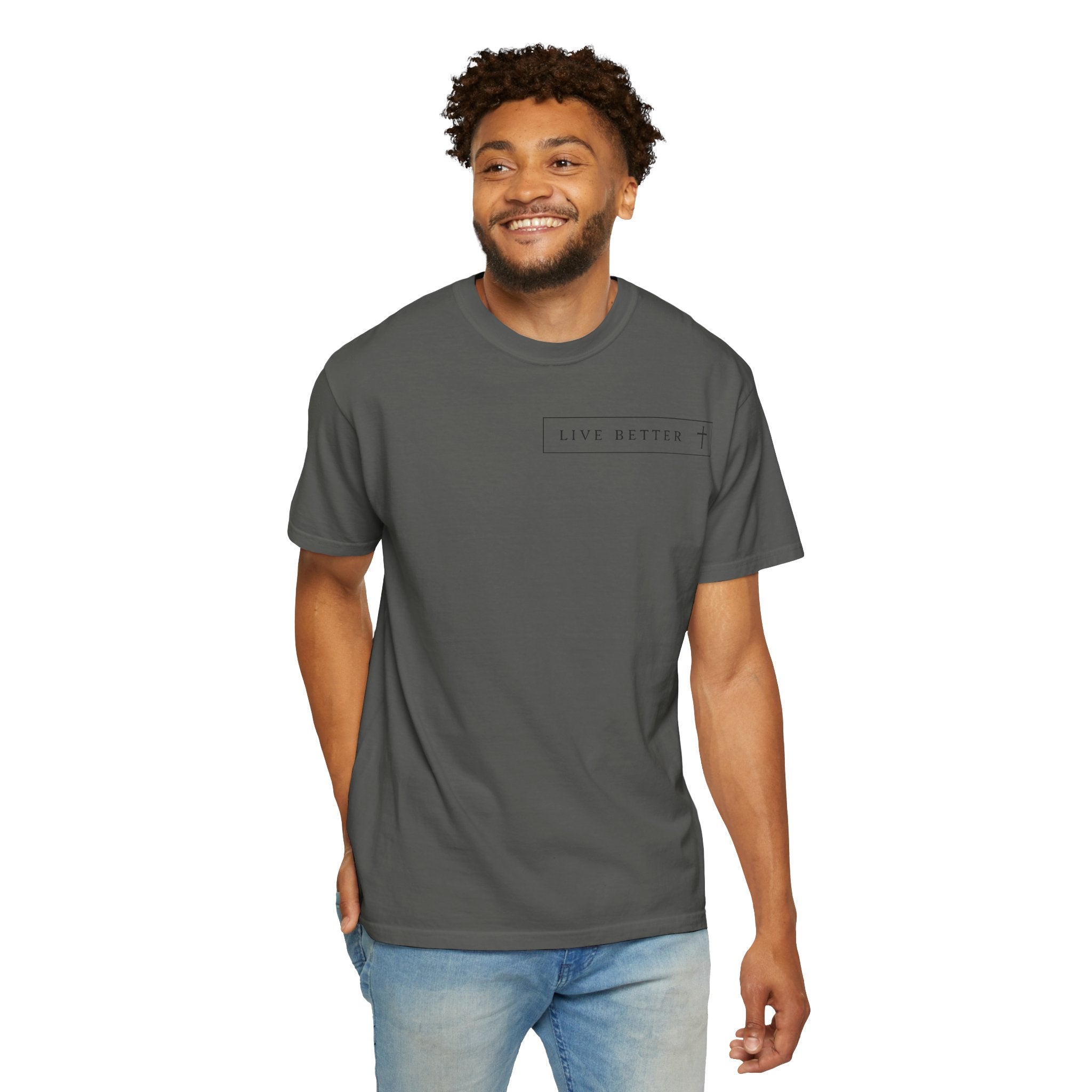 Camiseta de hombre, Vive la vida a tu manera, Letras negras,
