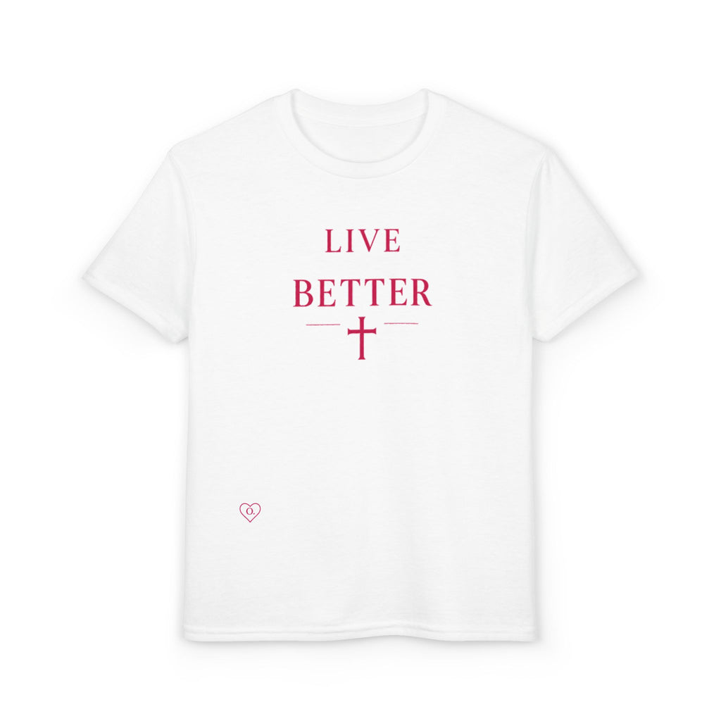 Camiseta juvenil — Camiseta rosa "Vive mejor" de Faith