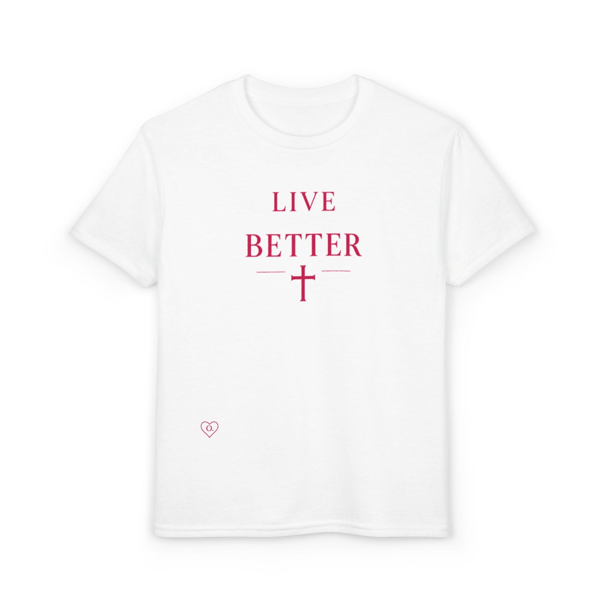 Camiseta juvenil — Camiseta rosa "Vive mejor" de Faith
