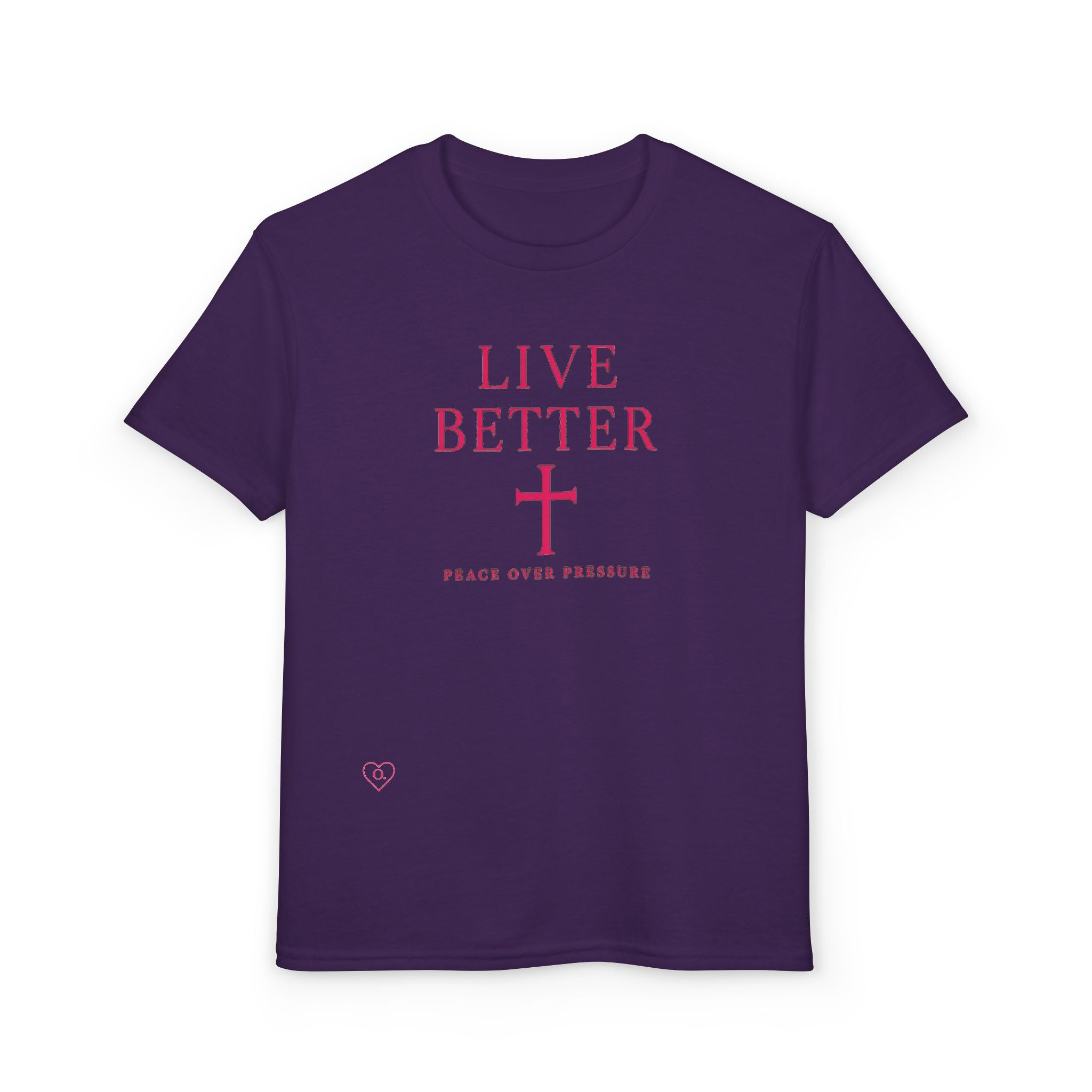 Camiseta juvenil "Vive mejor la paz que la presión" - Pink Faith