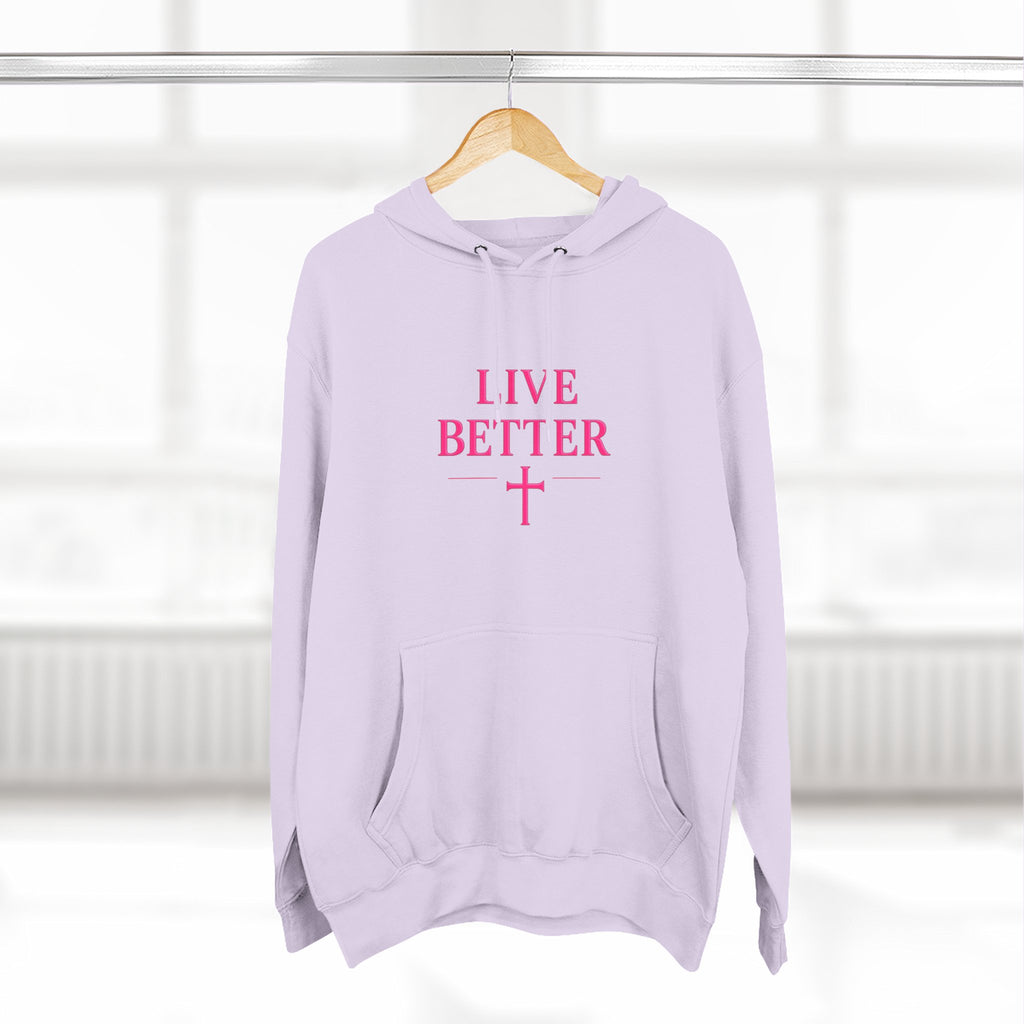 Women's Live Better, "Walk with Faith," Cross Hoodie — Faith-Inspired Inspirational Pullover