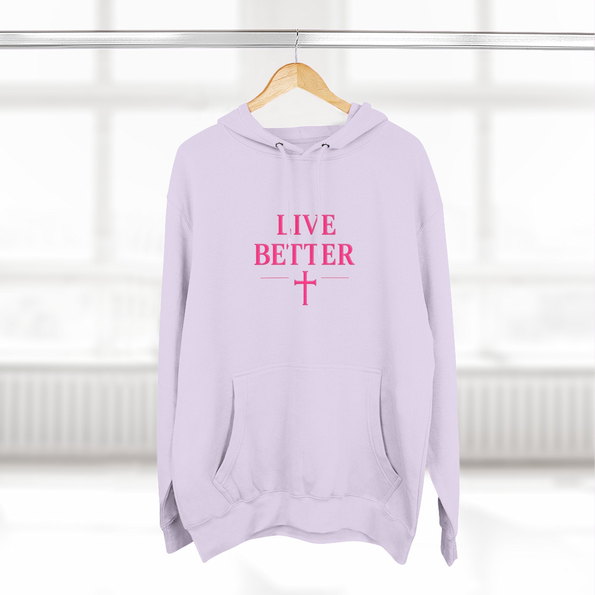 Women's Live Better, "Walk with Faith," Cross Hoodie — Faith-Inspired Inspirational Pullover