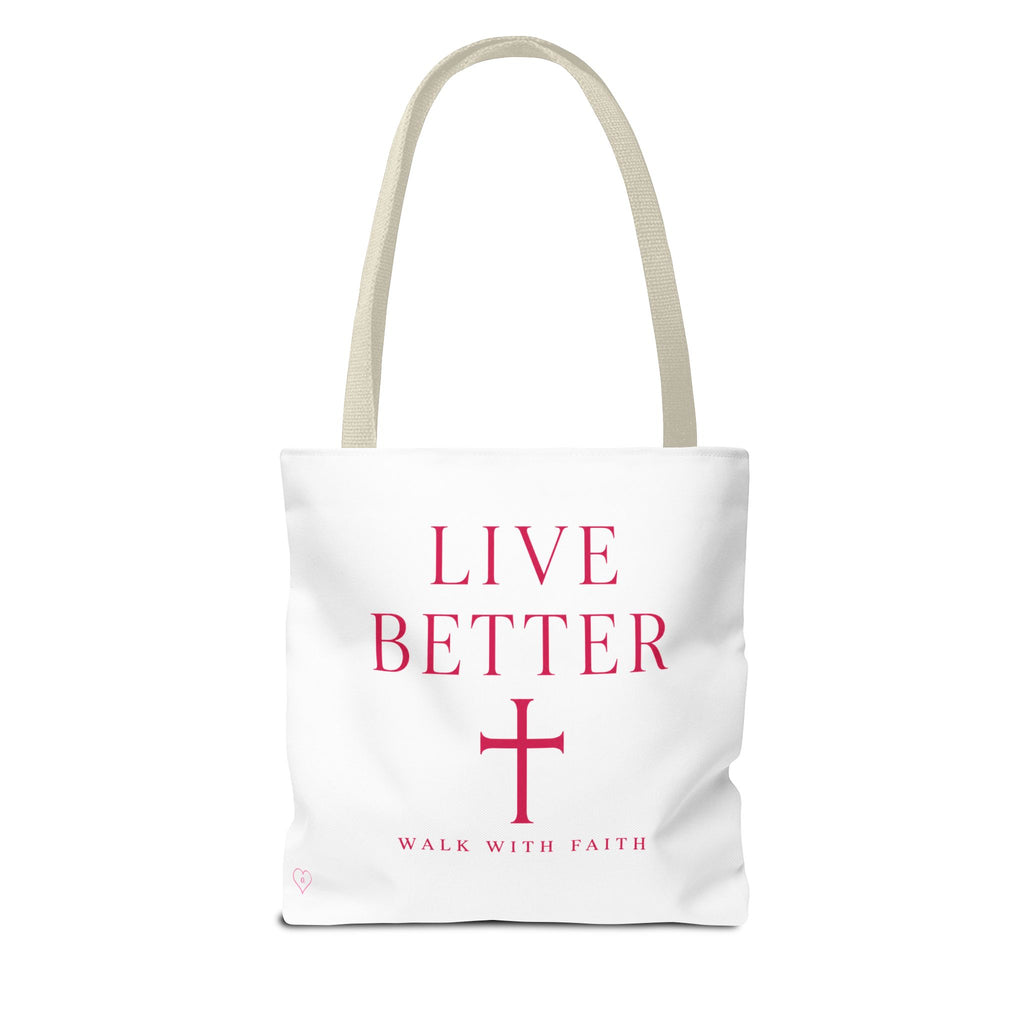 Bolso cruzado Live Better - Tote cristiano inspirador "Camina con fe"