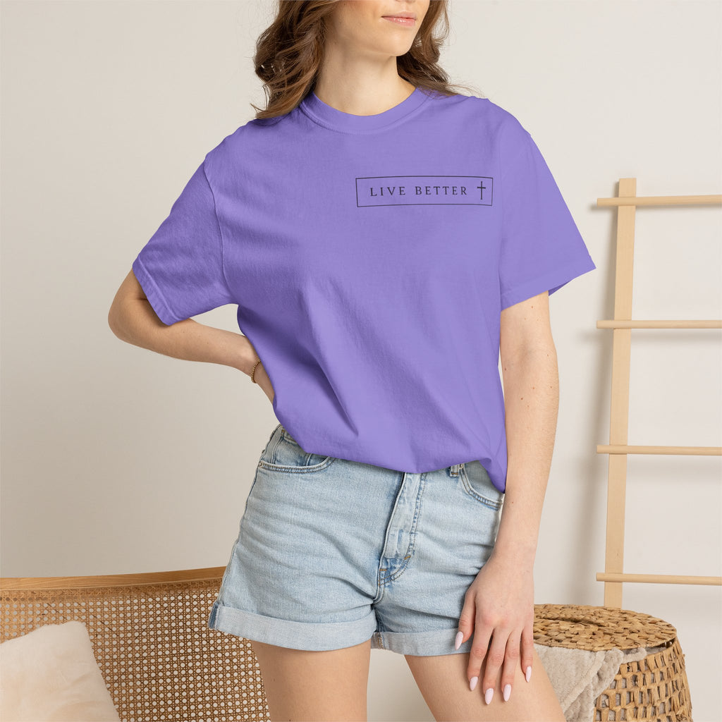 Camiseta de hombre, Vive la vida a tu manera, Letras negras,