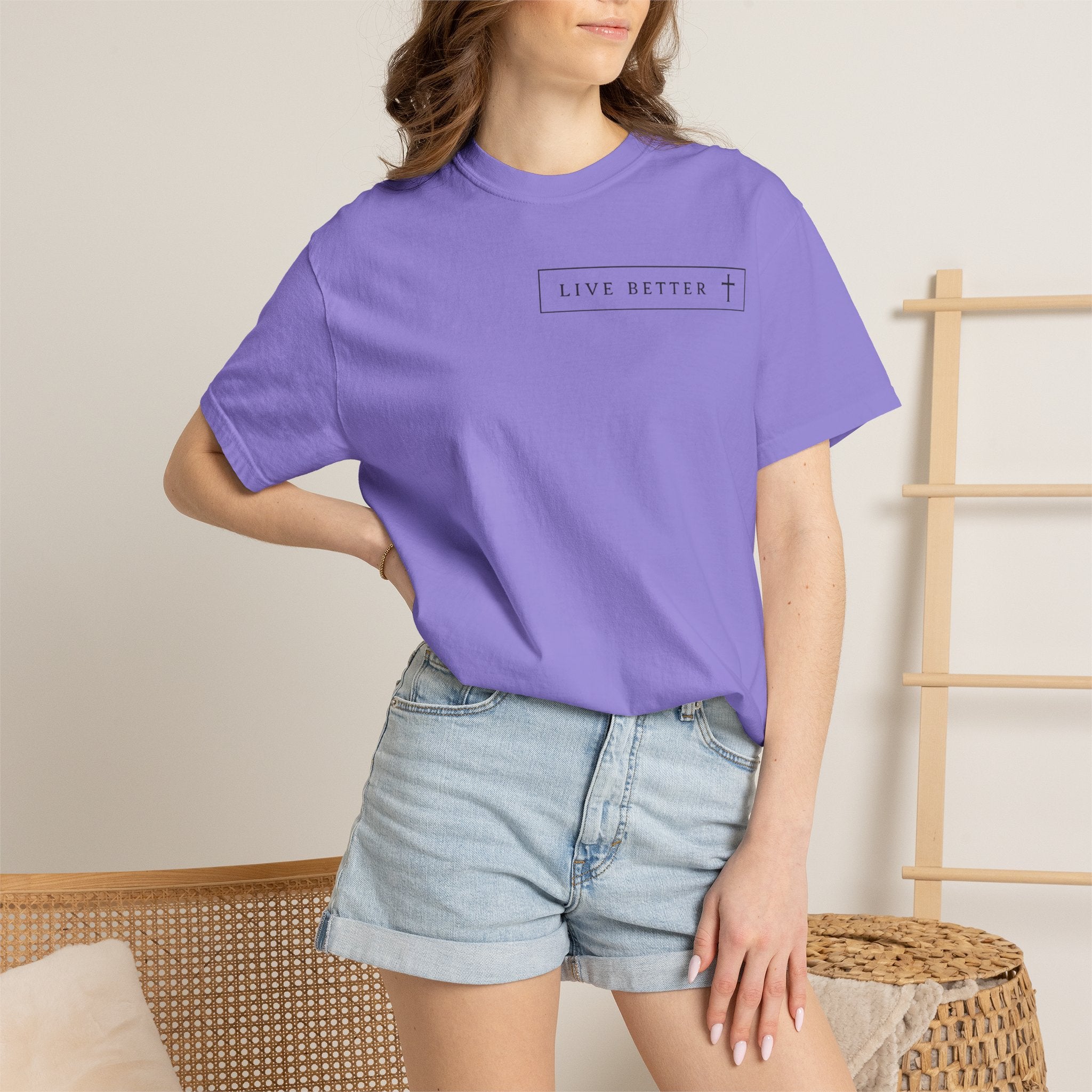 Camiseta de hombre, Vive la vida a tu manera, Letras negras,