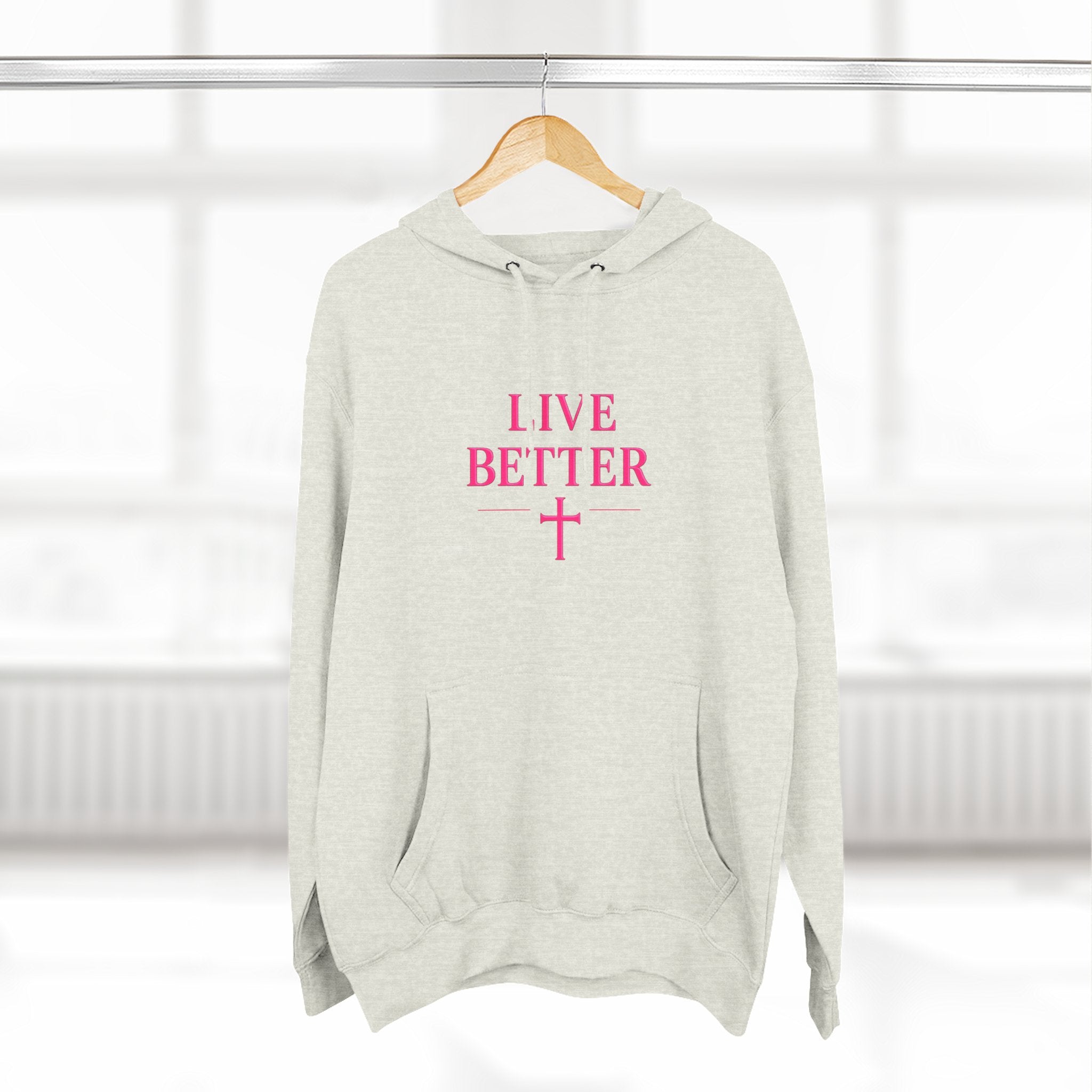 Women's Live Better, "Walk with Faith," Cross Hoodie — Faith-Inspired Inspirational Pullover
