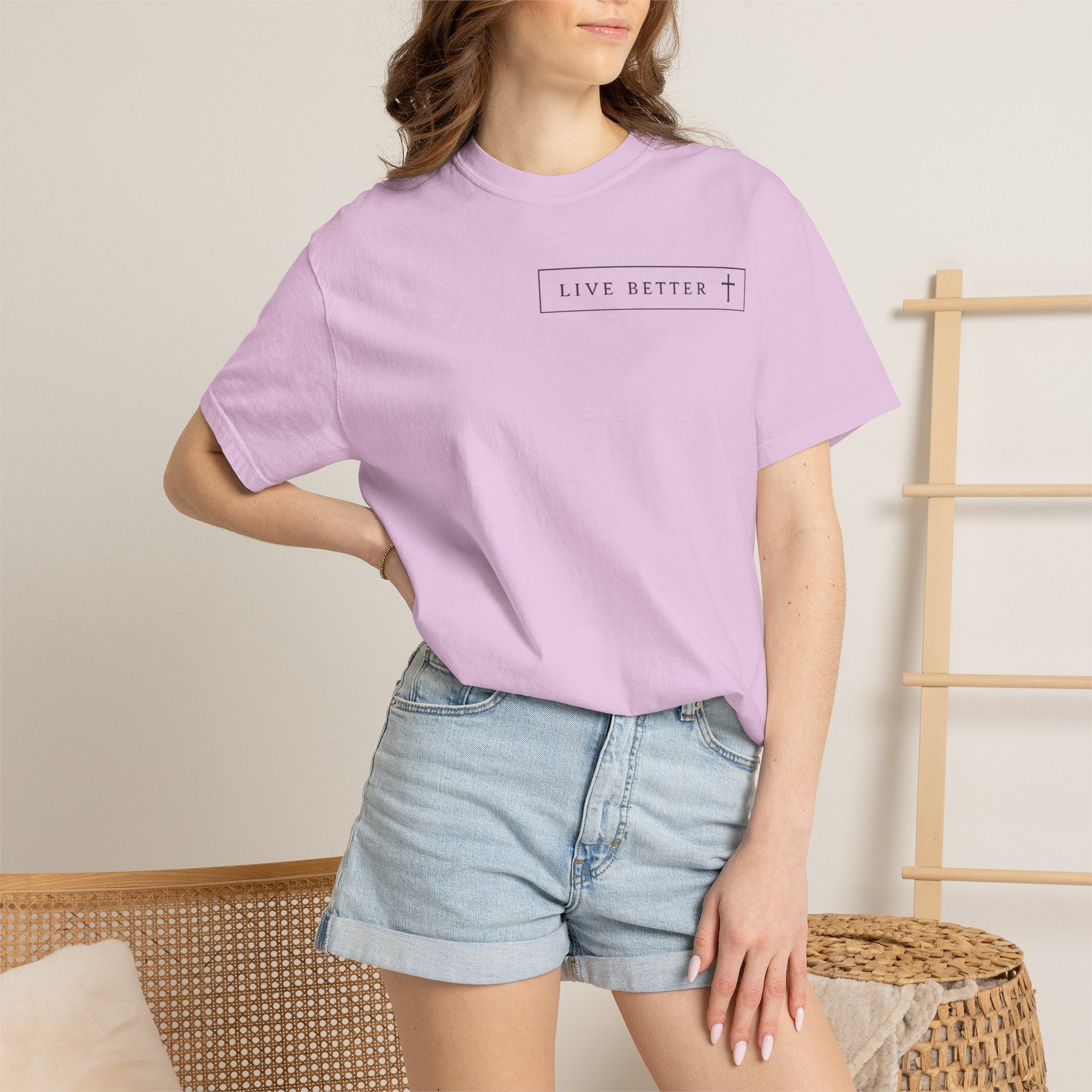 Camiseta de hombre, Vive la vida a tu manera, Letras negras,