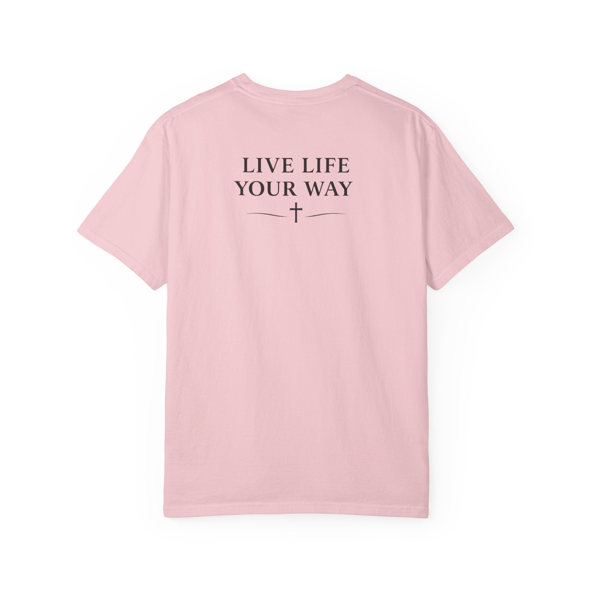 Camiseta de hombre, Vive la vida a tu manera, Letras negras,