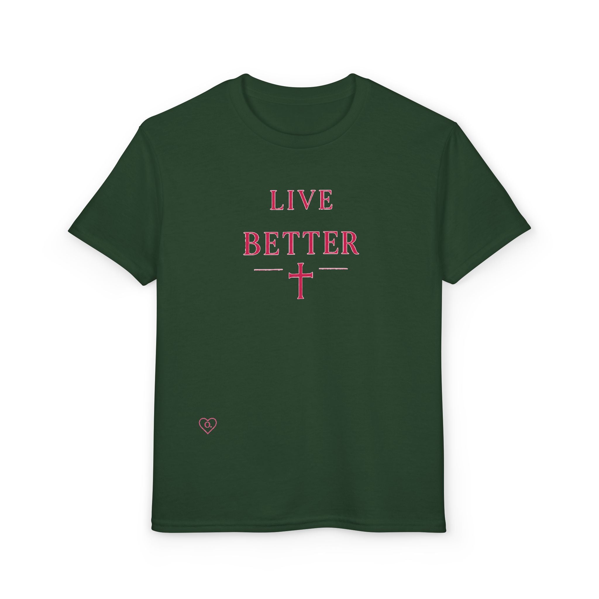 Camiseta juvenil — Camiseta rosa "Vive mejor" de Faith