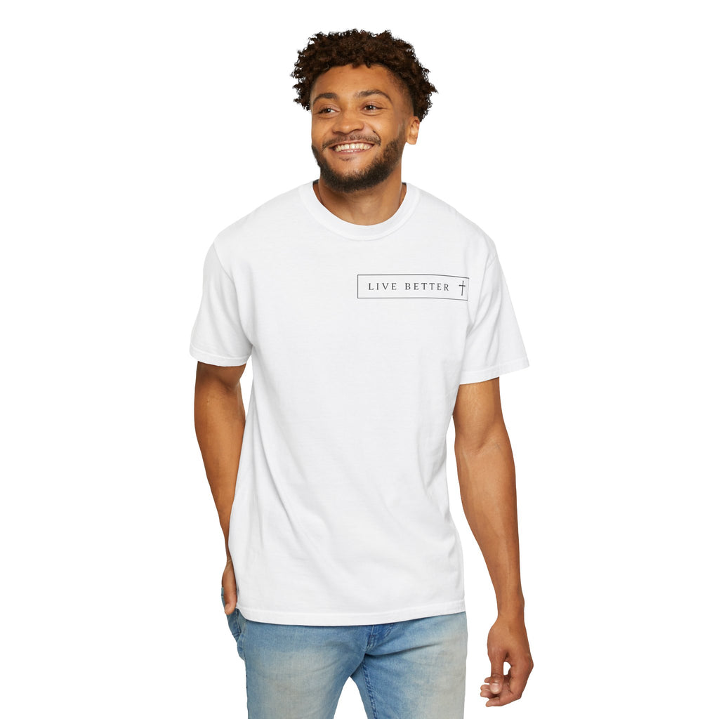 Camiseta de hombre, Vive la vida a tu manera, Letras negras,