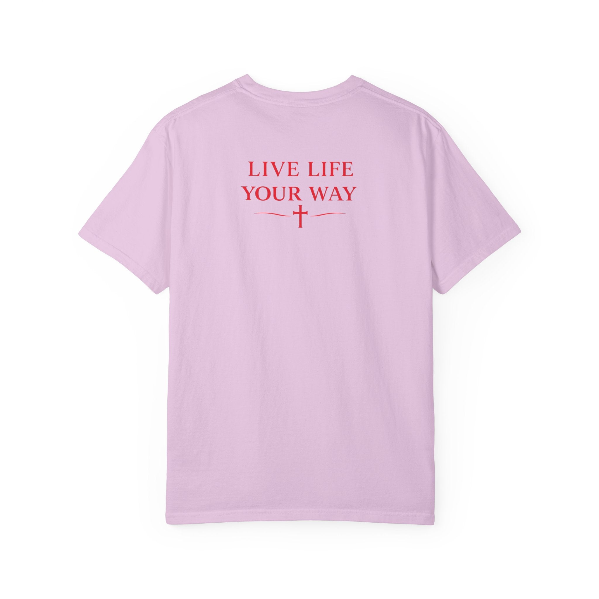 Vive la vida a tu manera, Letras rojas, Camiseta de hombre