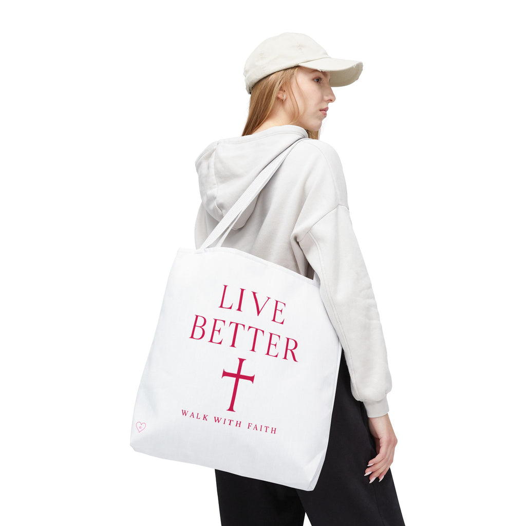 Bolso cruzado Live Better - Tote cristiano inspirador "Camina con fe"