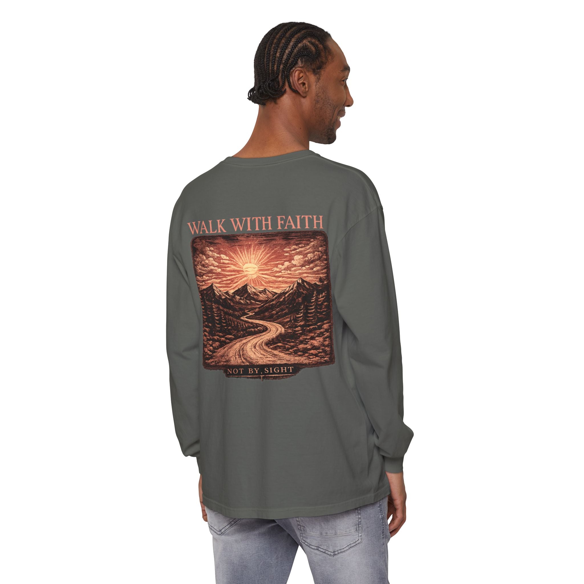 Camiseta de manga larga unisex con cruz "Vive Mejor" — Camiseta cristiana "Camina con fe"