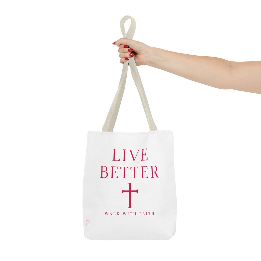 Bolso cruzado Live Better - Tote cristiano inspirador "Camina con fe"