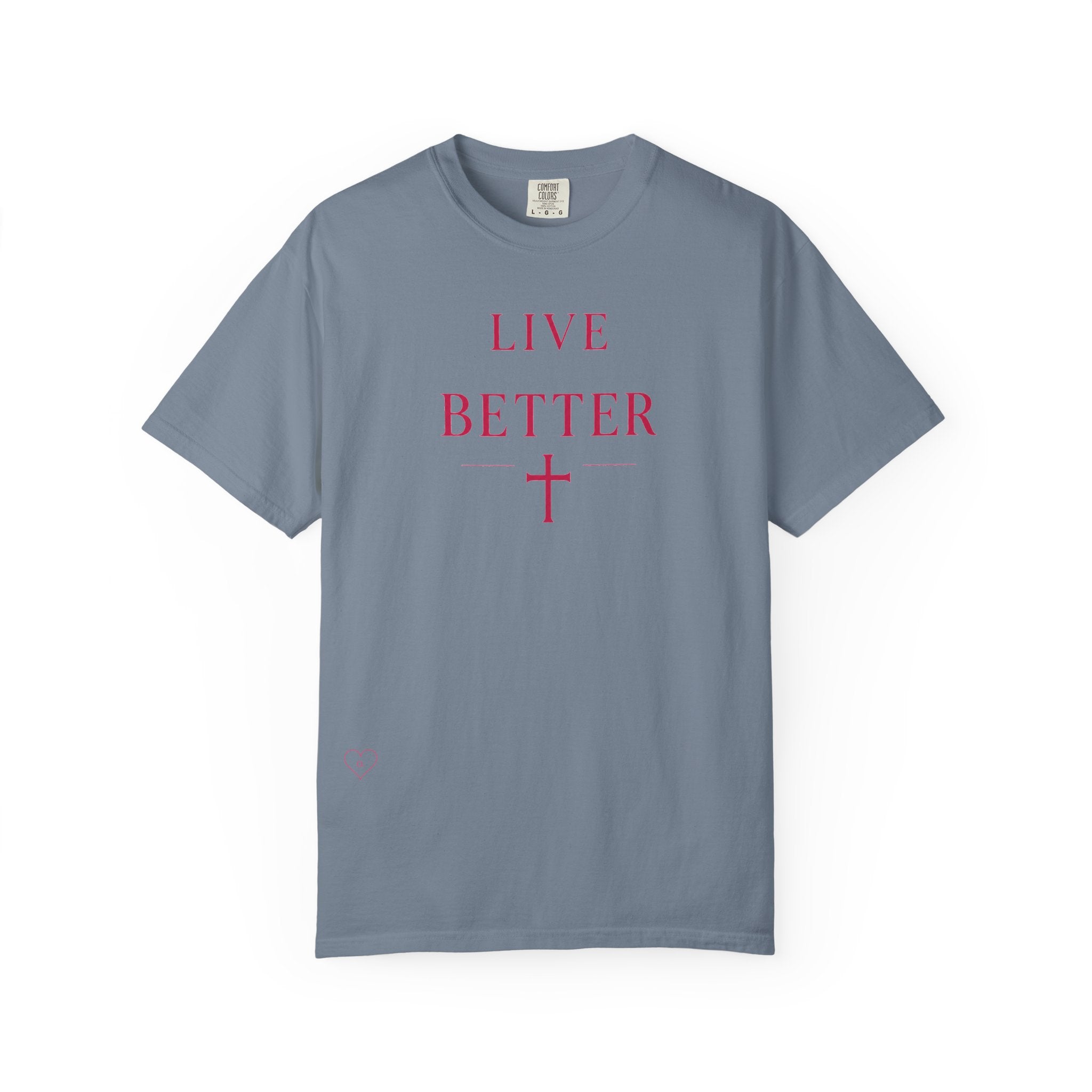 Camiseta "Live Better" para hombre - Camiseta inspiradora minimalista con cruz