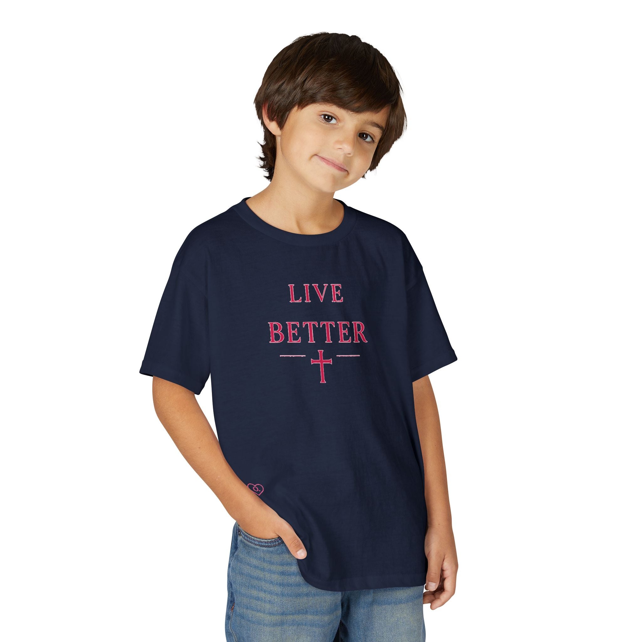 Camiseta juvenil — Camiseta rosa "Vive mejor" de Faith