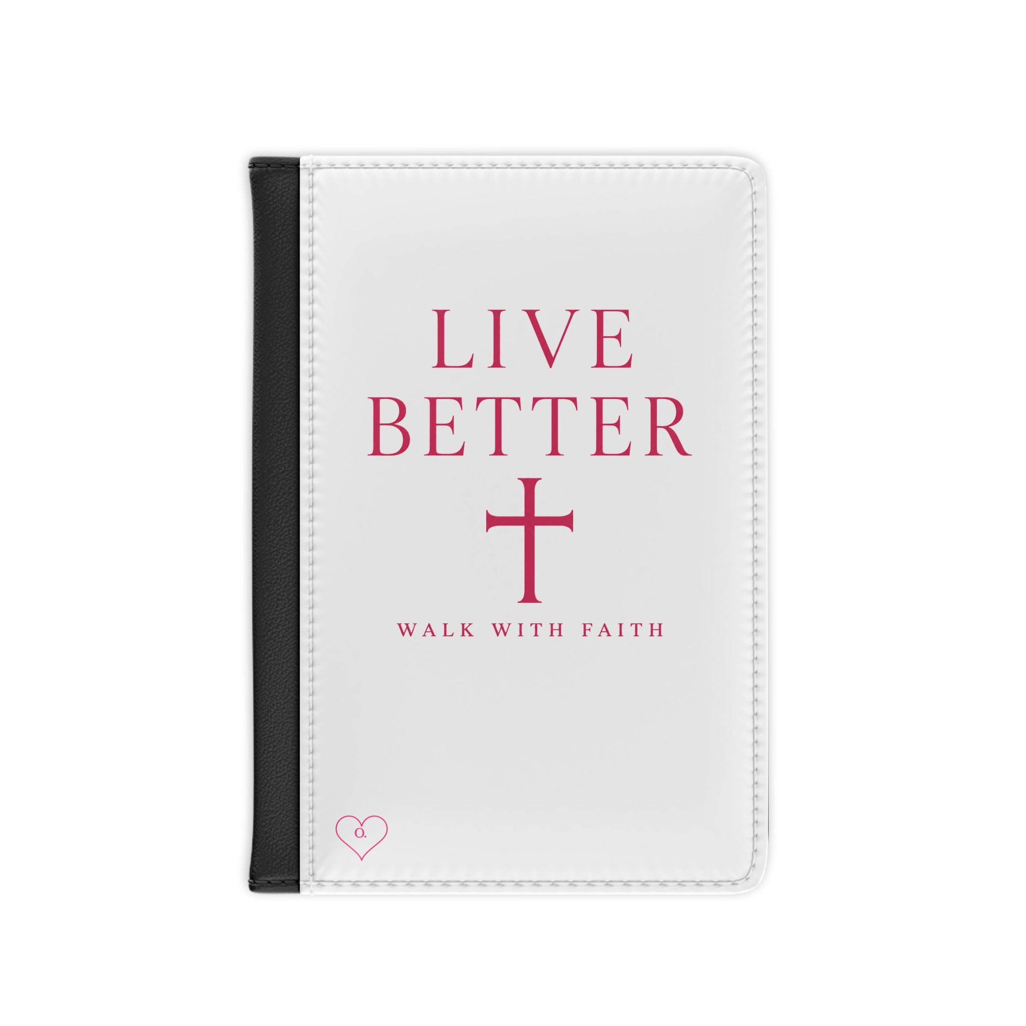 Funda de Pasaporte Cristiano Live Better — Cartera de Viaje Camina con Fe