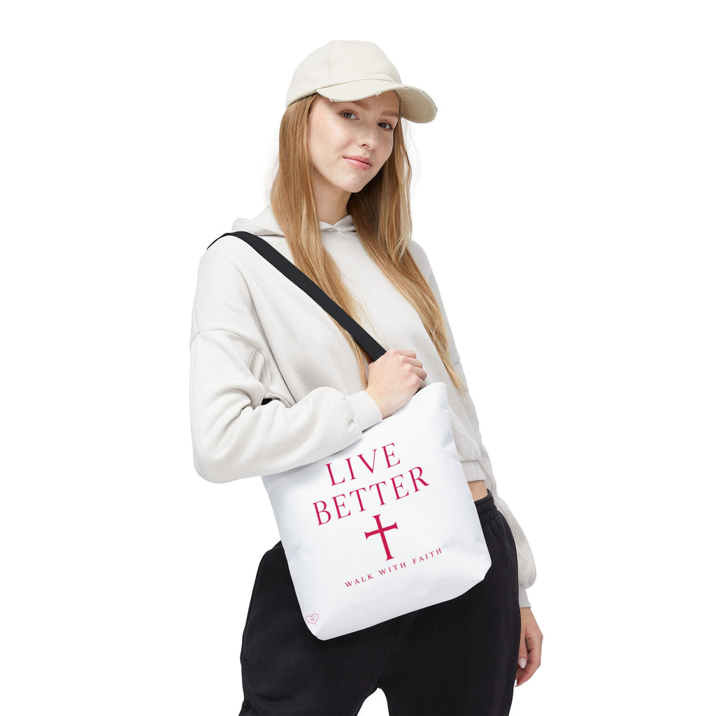 Bolso cruzado Live Better - Tote cristiano inspirador "Camina con fe"