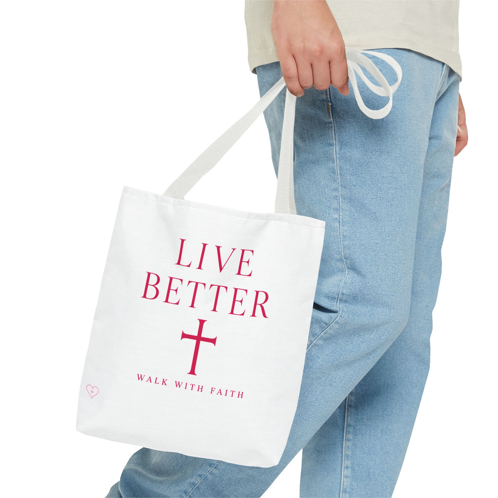 Bolso cruzado Live Better - Tote cristiano inspirador "Camina con fe"