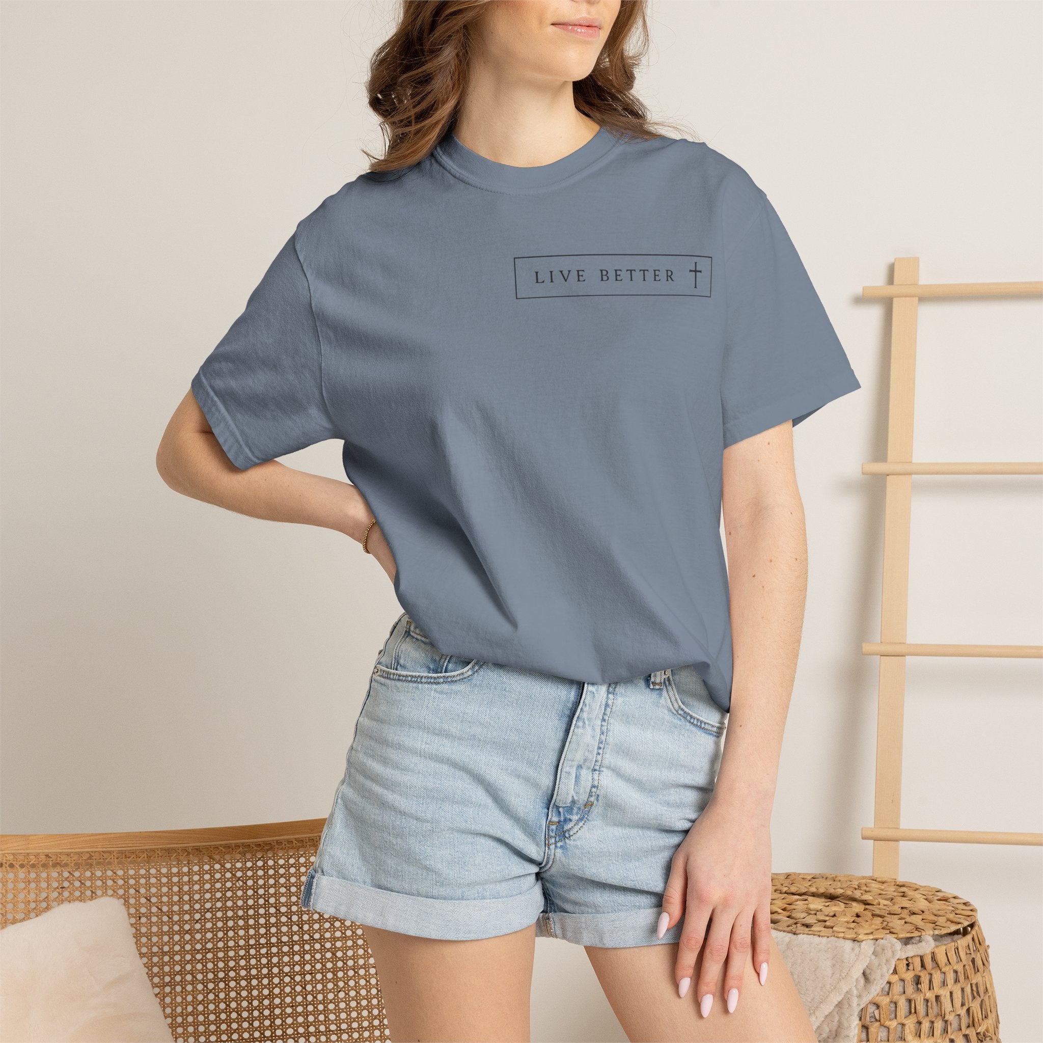 Camiseta de hombre, Vive la vida a tu manera, Letras negras,
