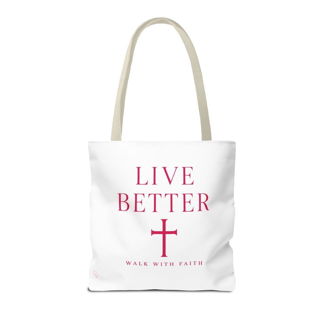 Bolso cruzado Live Better - Tote cristiano inspirador "Camina con fe"