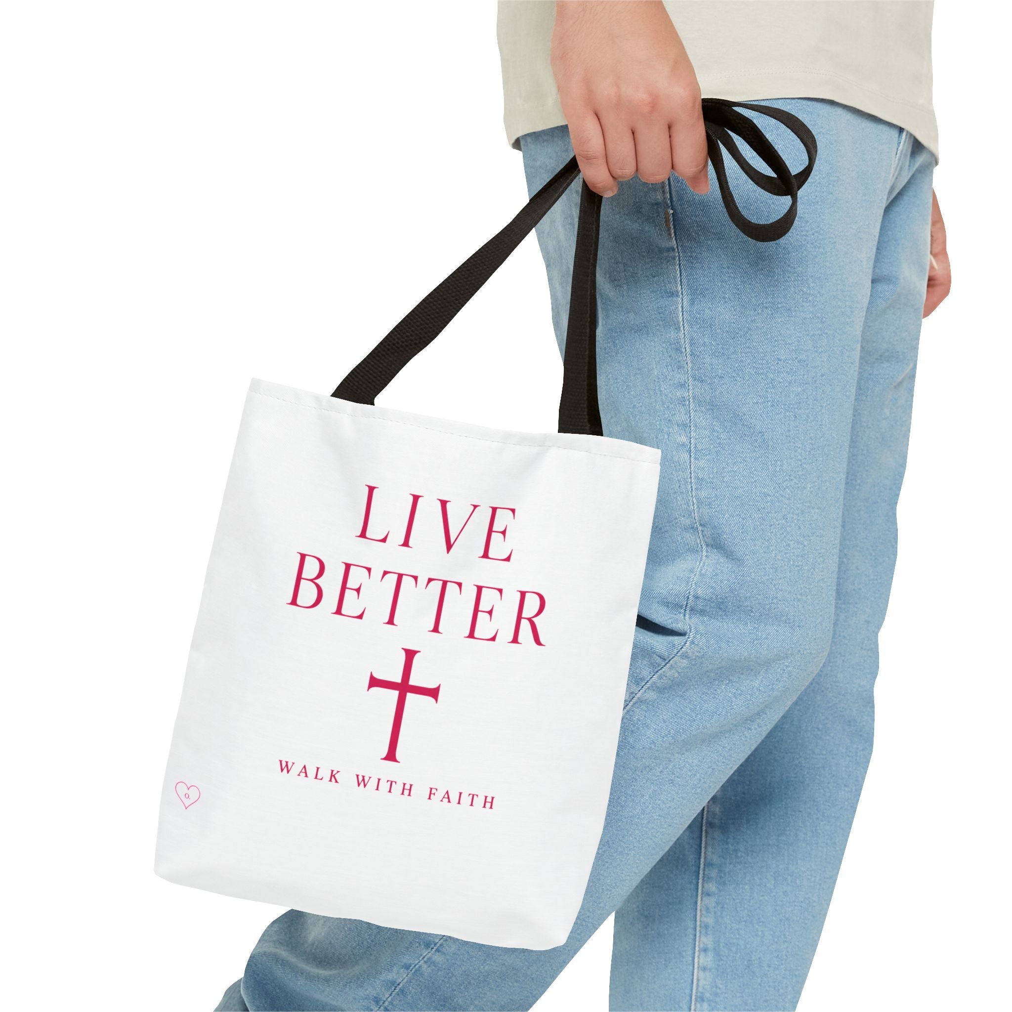 Bolso cruzado Live Better - Tote cristiano inspirador "Camina con fe"