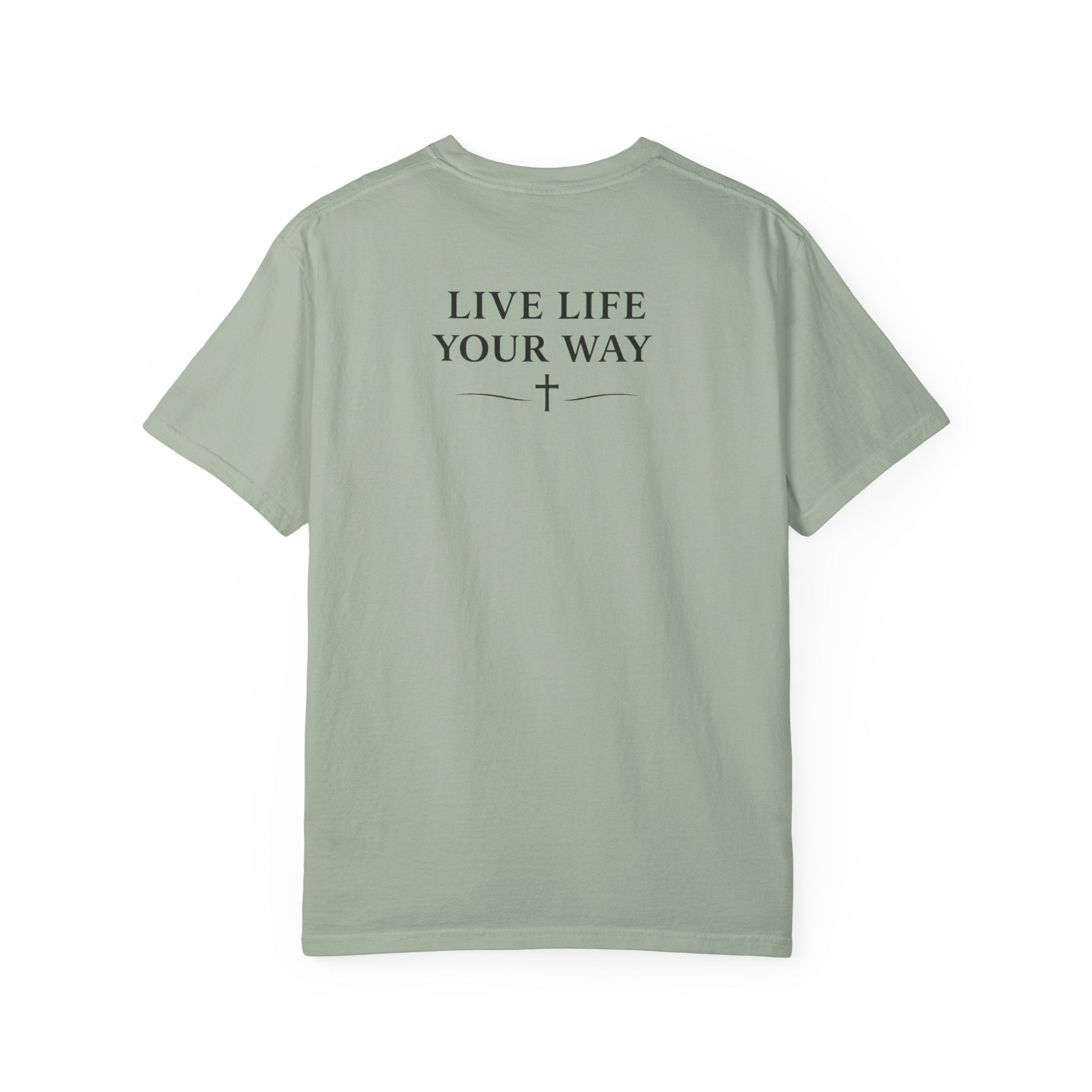 Camiseta de hombre, Vive la vida a tu manera, Letras negras,