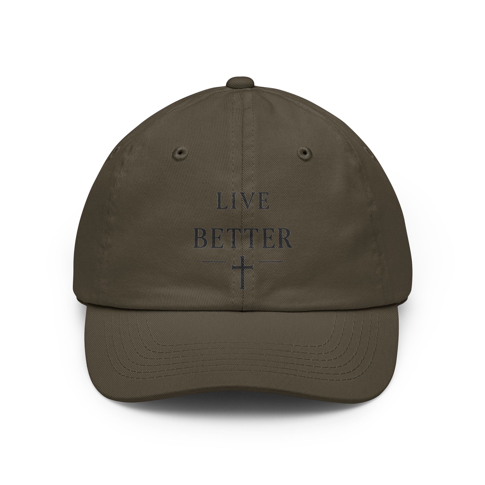 Live Better Cross Dad Hat, Faith Inspired Baseball Cap
