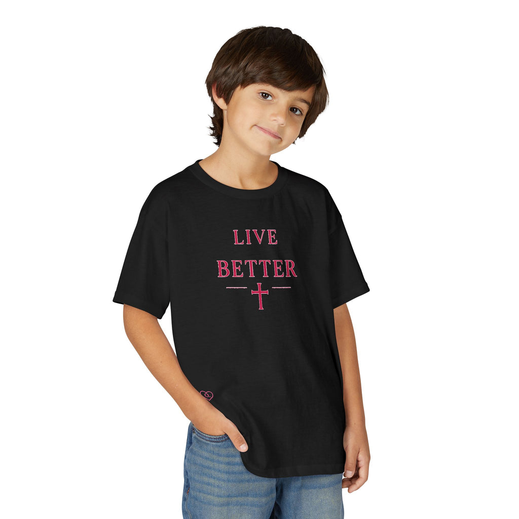 Camiseta juvenil — Camiseta rosa "Vive mejor" de Faith